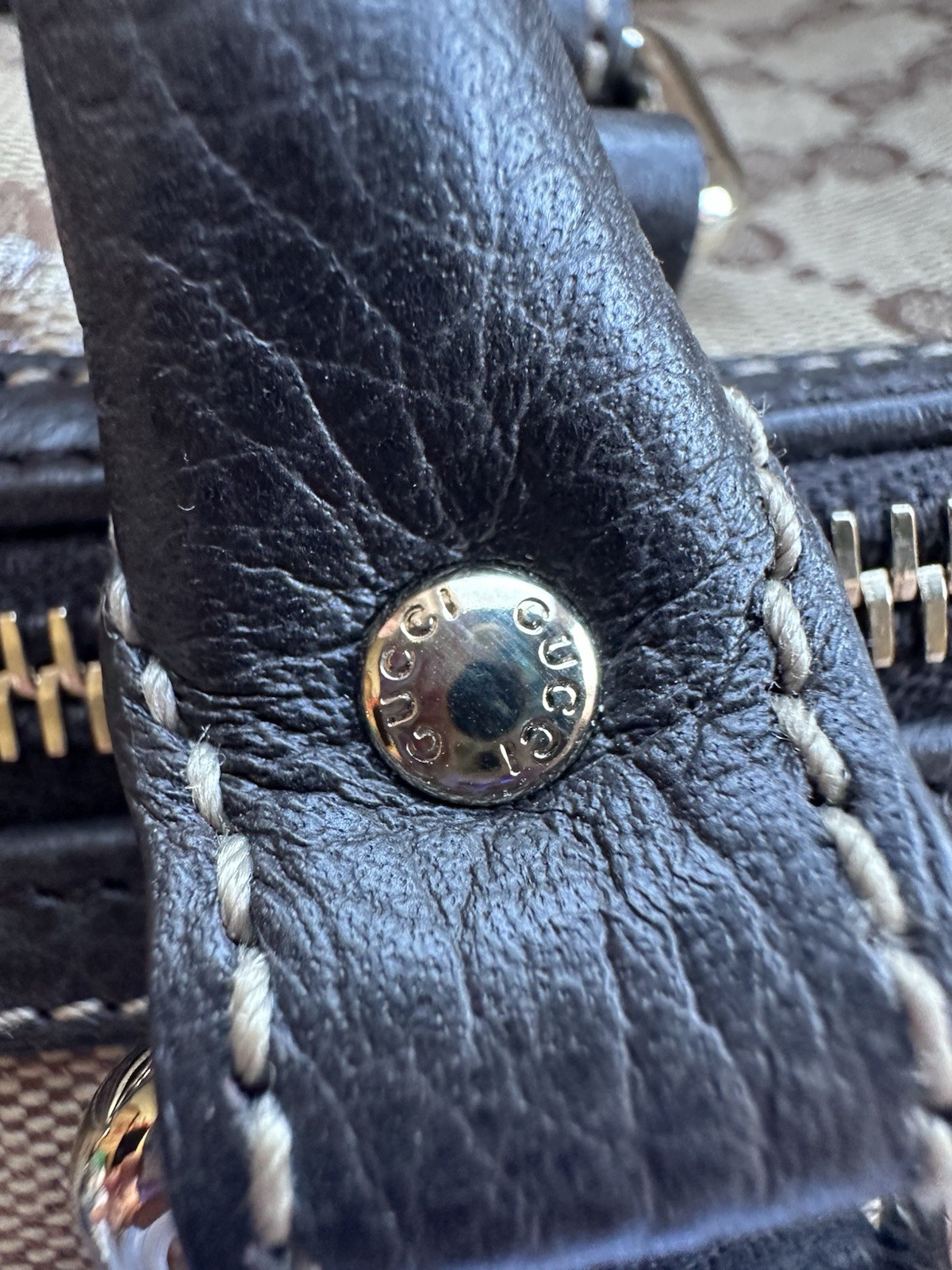 Gucci Beige/Ebony GG Crystal Medium Joy Boston Bag