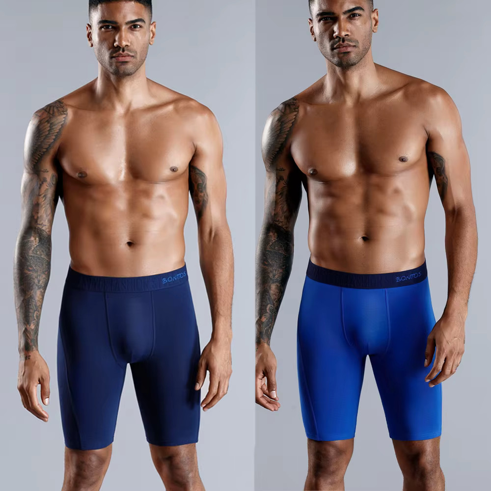 Men’s Long Leg Cotton Boxer Shorts Soft Stretch Breathable Premium Underwear