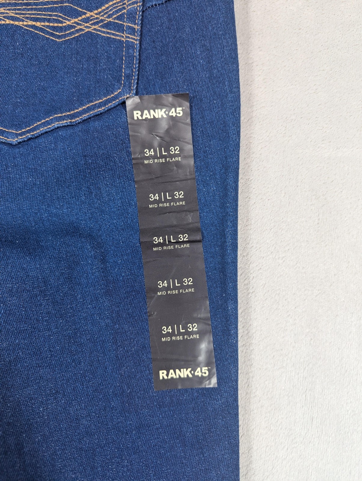 Rank 45 Mid Rise Flare Jeans Womens 34 Blue Med Wash Stretch Denim Casual
