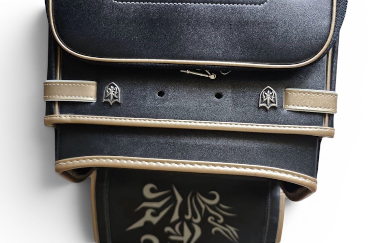 Randoseru Manyu Kaban Leather Black&Gold : School Bag Japan Adult or Kids