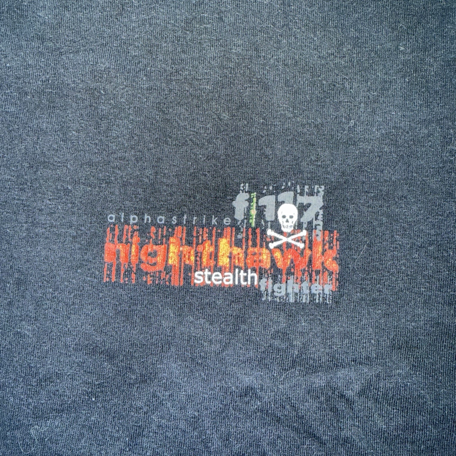 F117 Stealth Fighter Lockheed Martin Promo T-shirt Men’s Size L Black Graphic