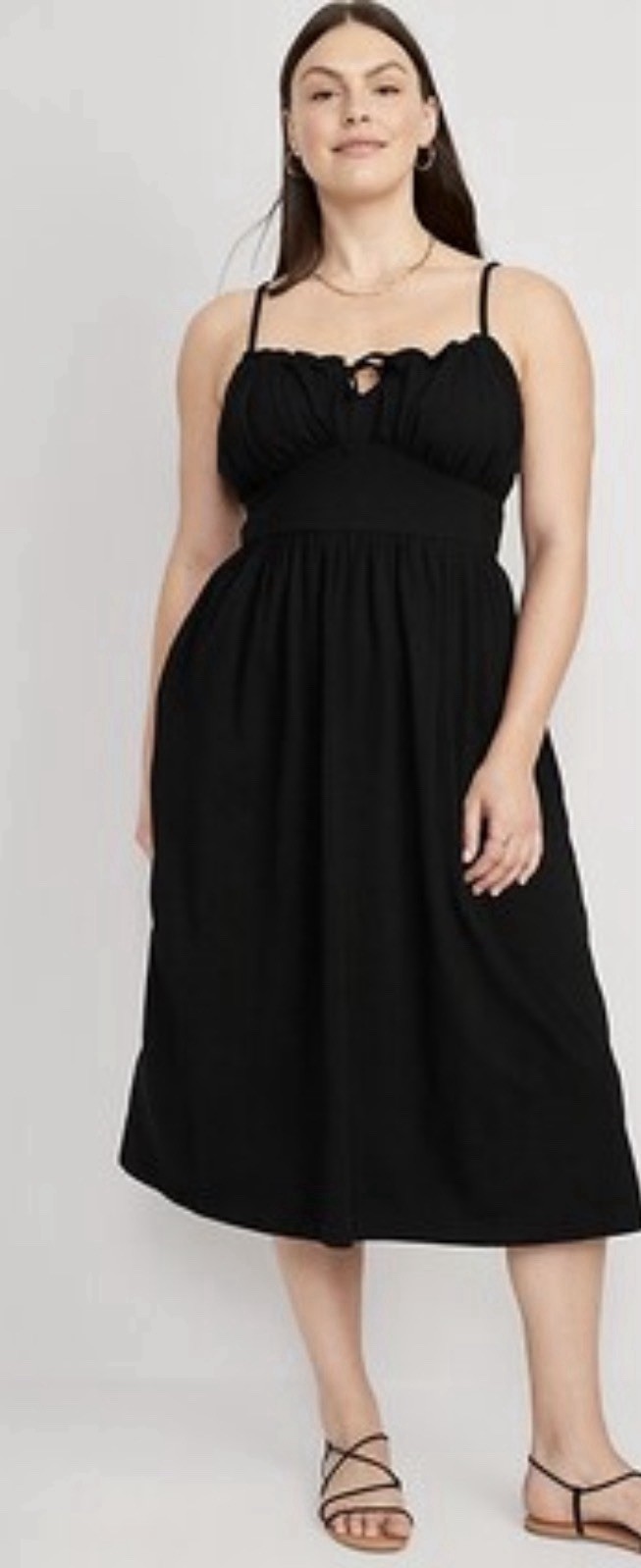 Old Navy Black Smocked Ruffle Sundress Sweetheart Neck Spaghetti Straps S