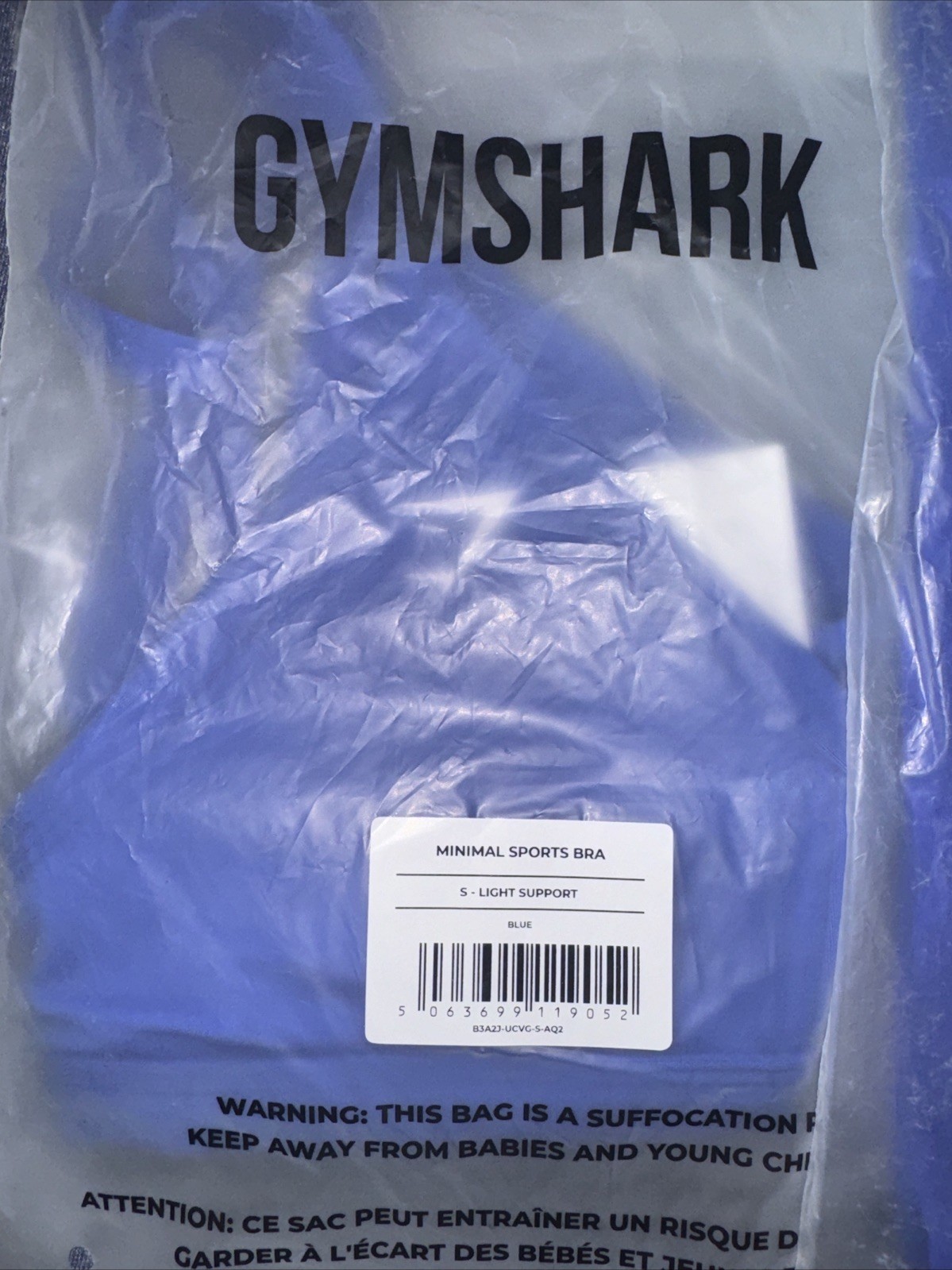 GYMSHARK Minimal Sports Bra + Whitney Mid Rise Flared Legging in Blue – Size S