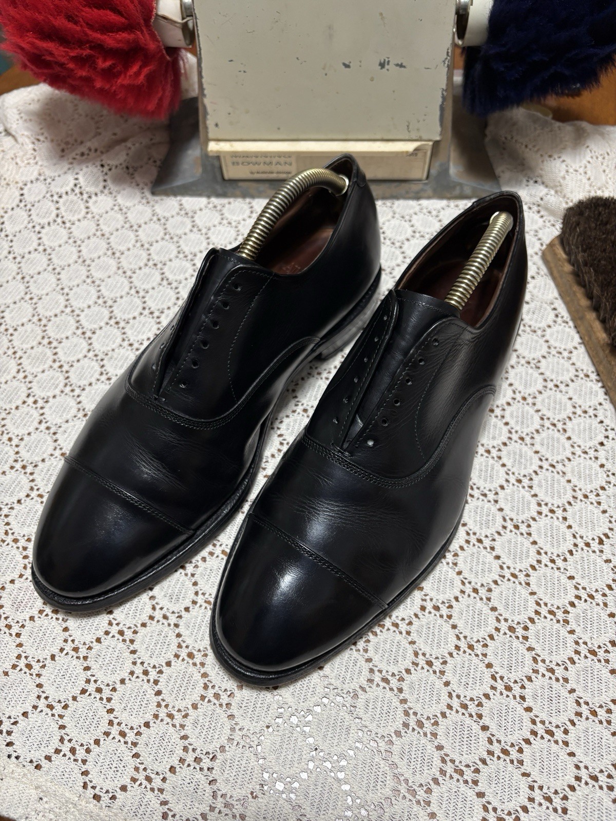 Allen Edmonds Park Avenue Black Cap Toe Oxford Mens Dress Shoes 8.5 D