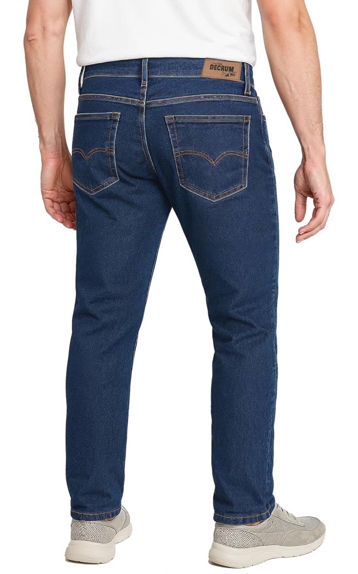 Decrum Men’s Denim Jeans Tapered Casual Pants Blue Size W42 L30