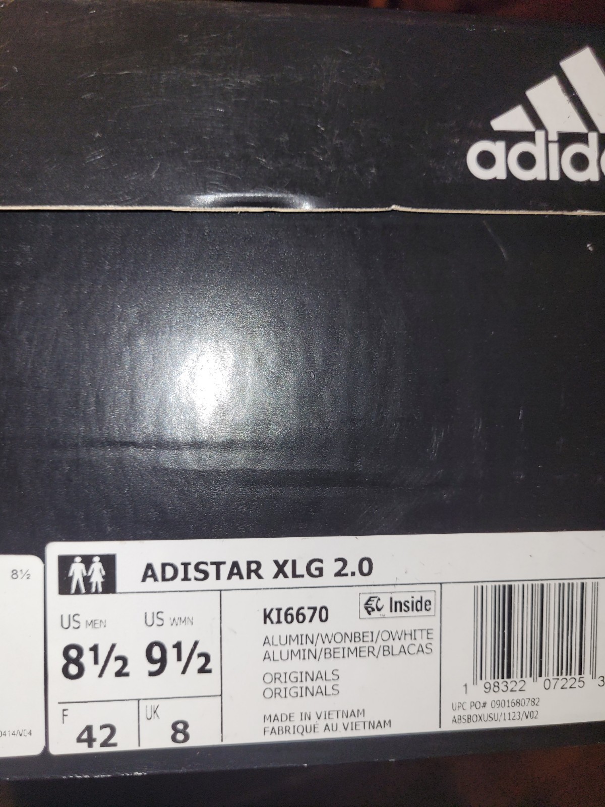 Adidas adistar XLG 2.0 Womens Sz 9.5 SQUID 2026 Alumina Beige Running Shoes