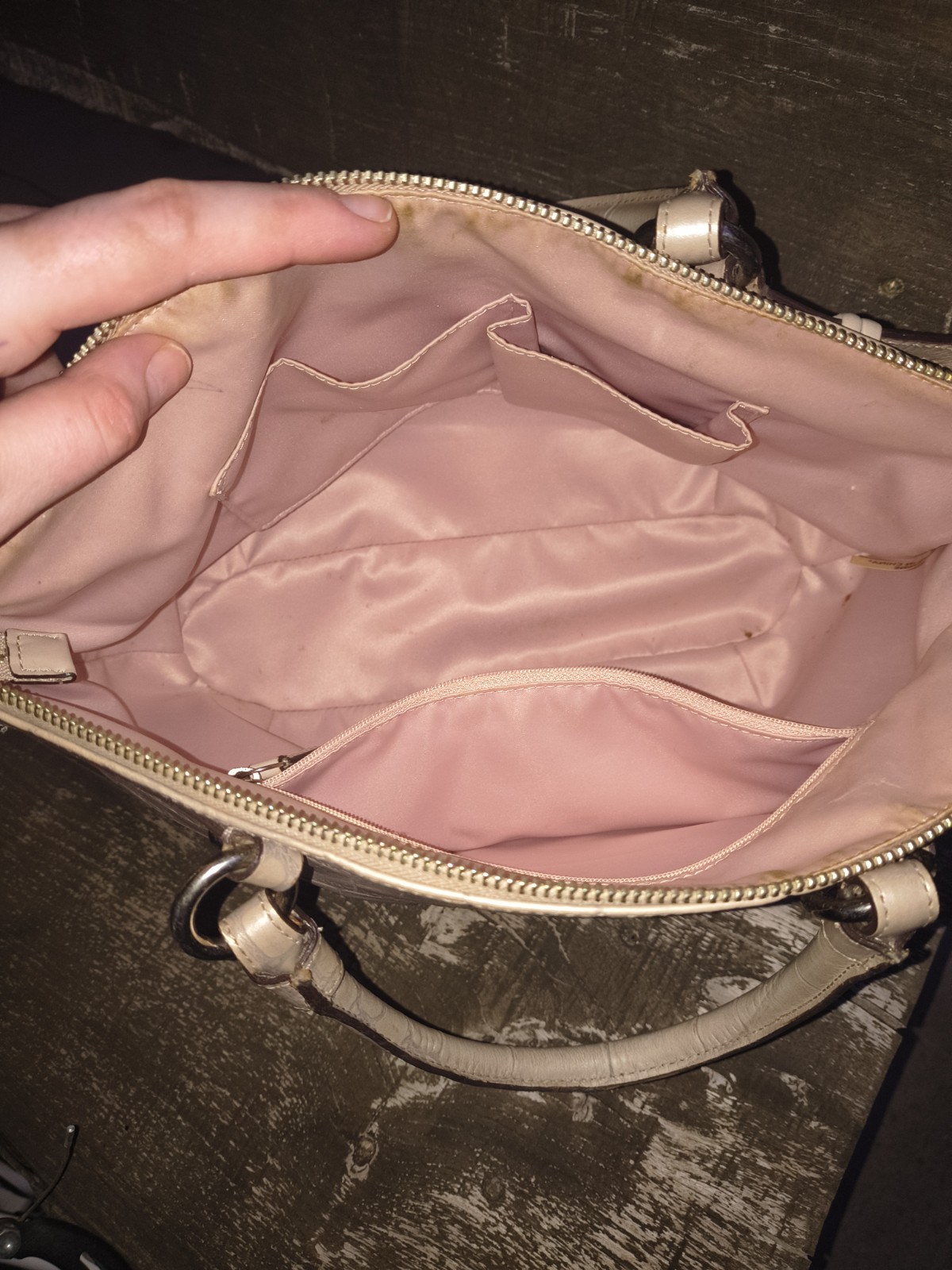 Coach Madison Croc Exotic Embossed Leather Sophia Satchel 23042 in champagne