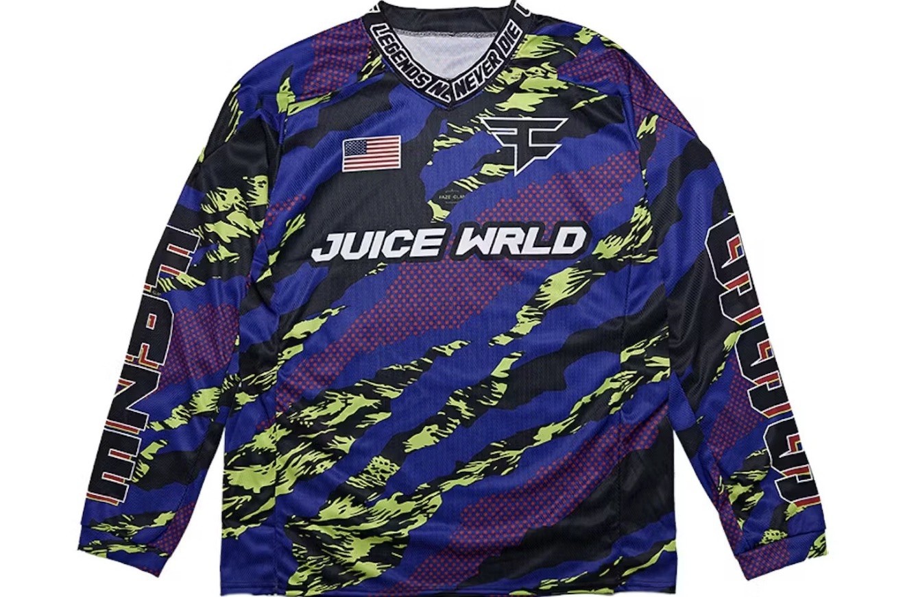 Juice Wrld x Faze Clan Men’s Paintball Jersey 999 Club Rare Legends Never Die