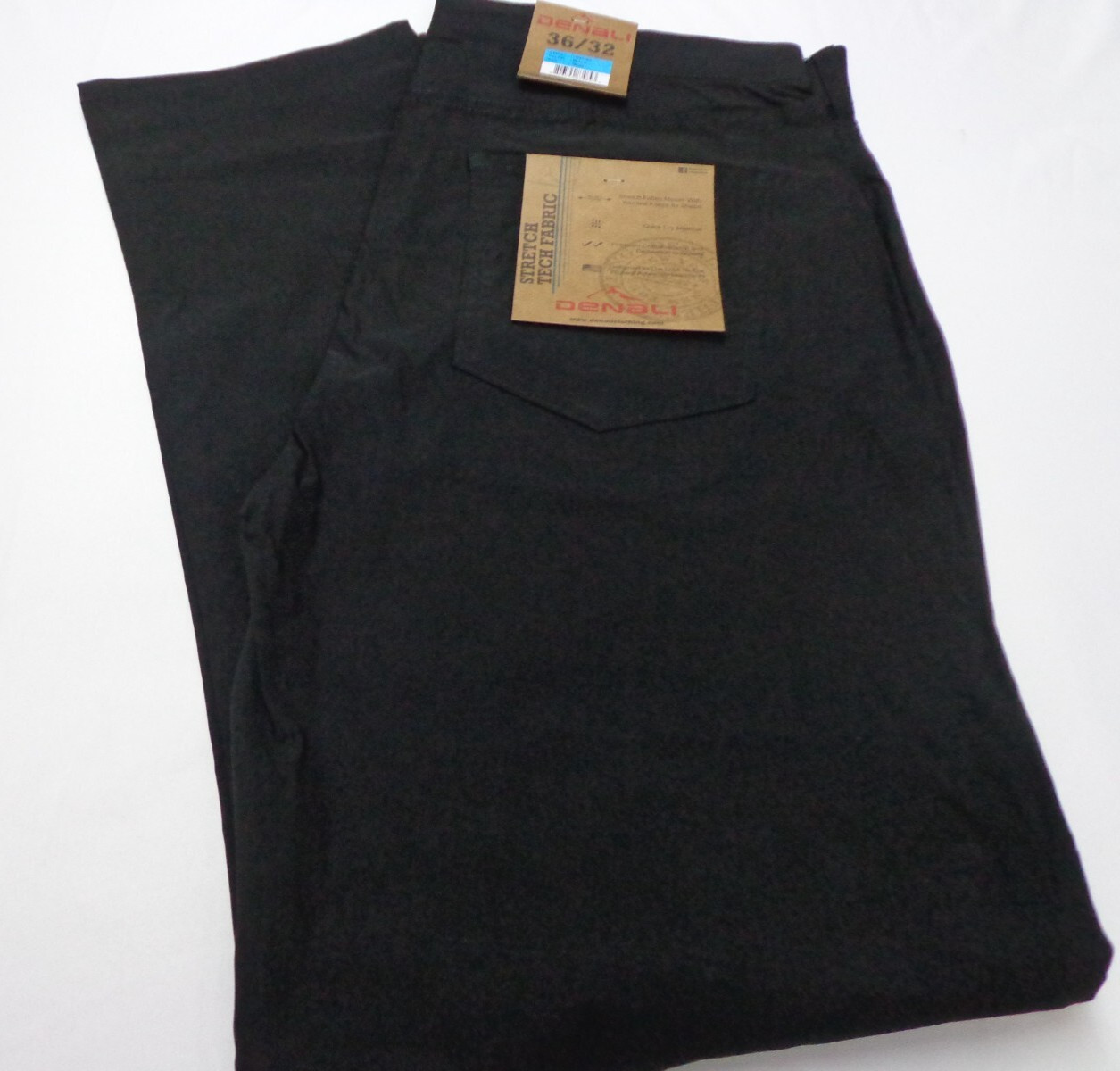 DENALI Black Tech Fabric Stretch Pants NWT 36/32 MSRP $54