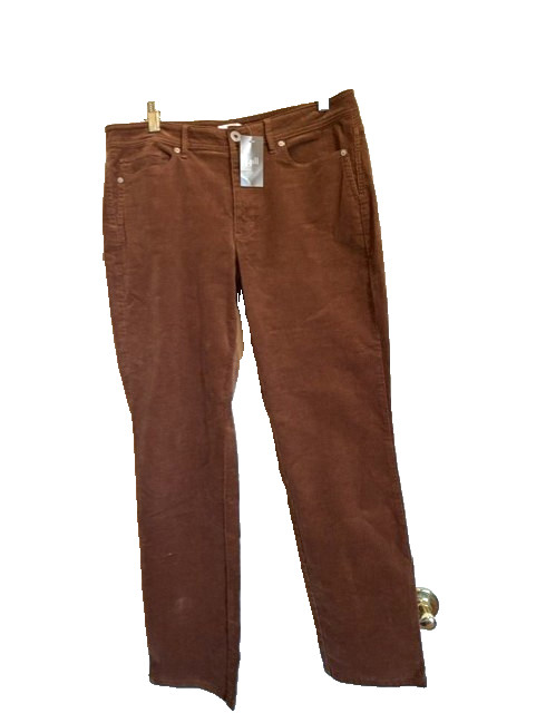 J.Jill Corduroy Pants Nutmeg Brown Sz 10 Classic Casual Relaxed Laid-Back