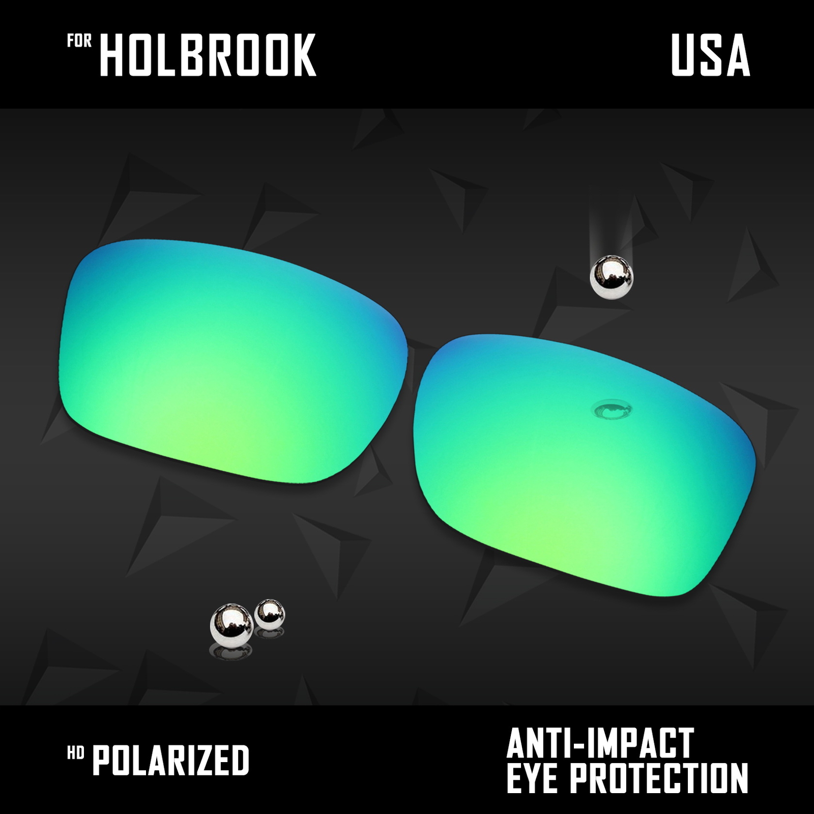 iROX Polarized Replacement Lenses for-Oakley Holbrook OO9102 – Emerald Green