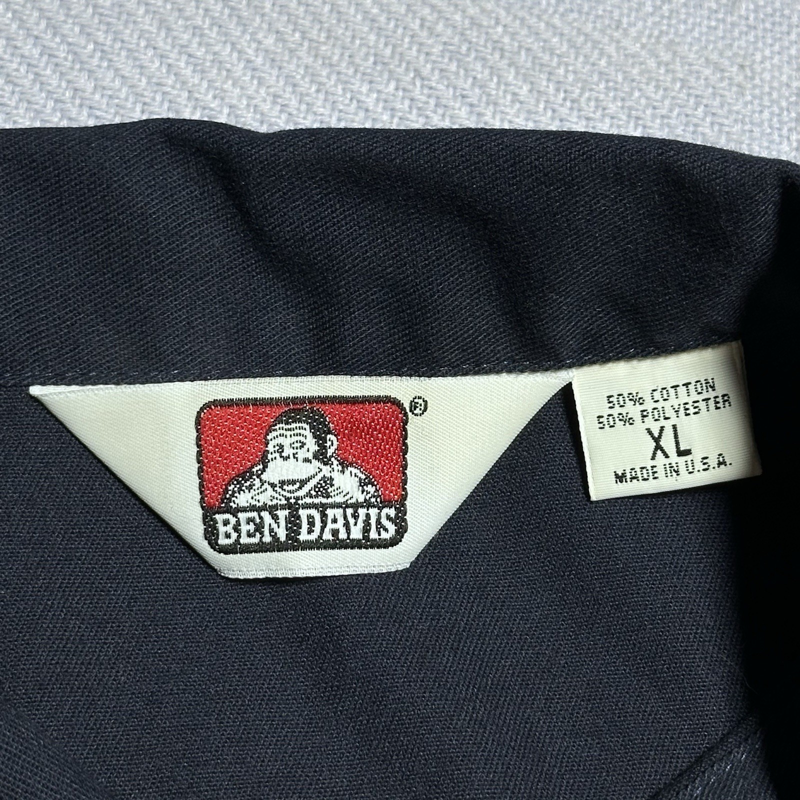 Vintage Ben Davis Half Zip Navy Dual Pocket Shirt Men’s Size XL Talon Zipper
