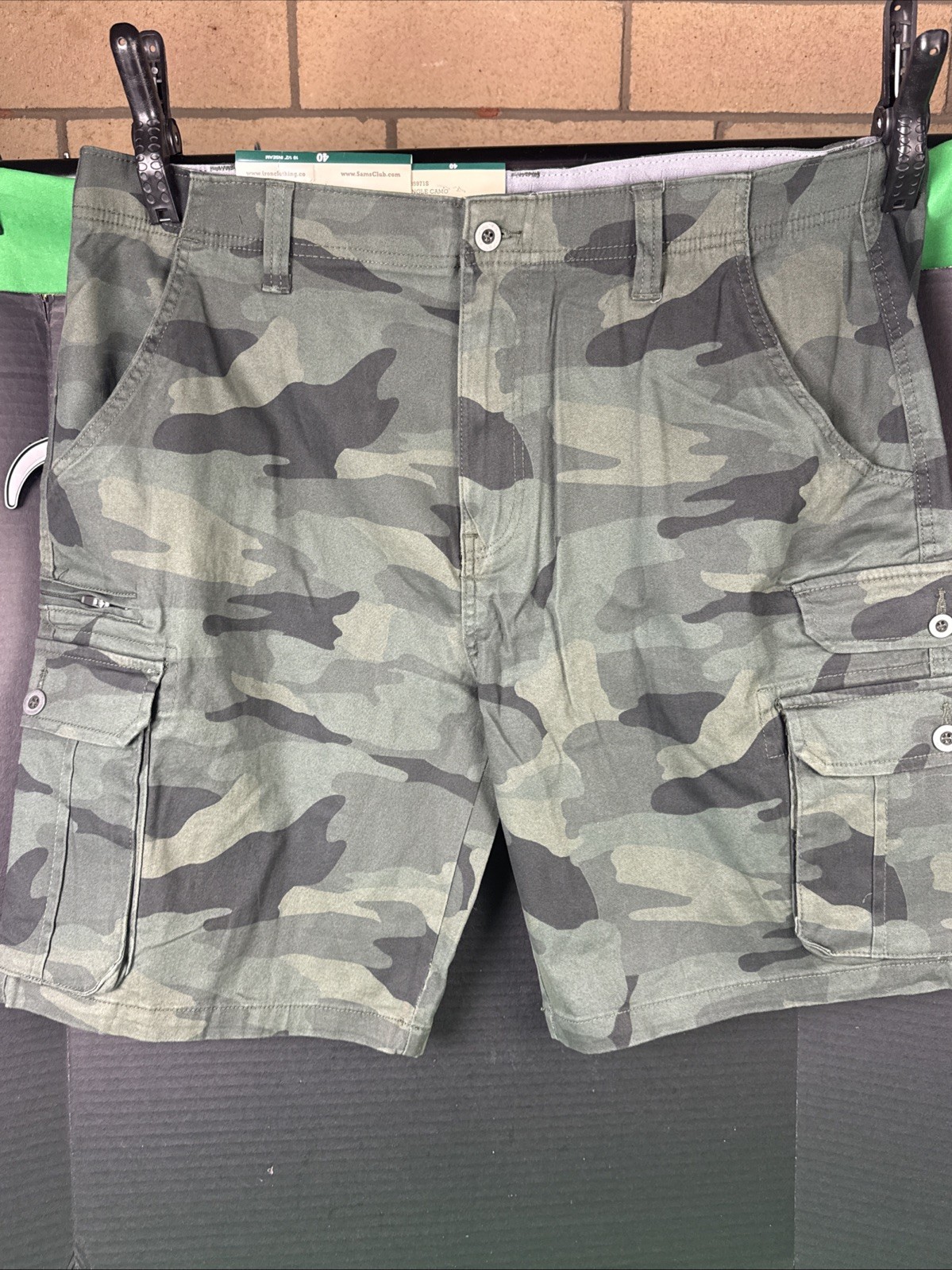 Iron Co Men’s Stretch Multi Pocket Cargo Short Size 40 Jungle Camo