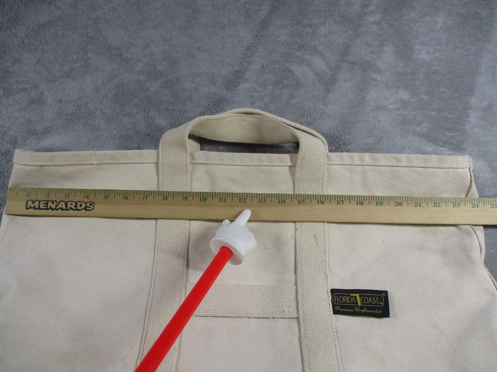 Florida Coast Tote Bag Unisex Large Beige Canvas Bottom Studs Beach Travel