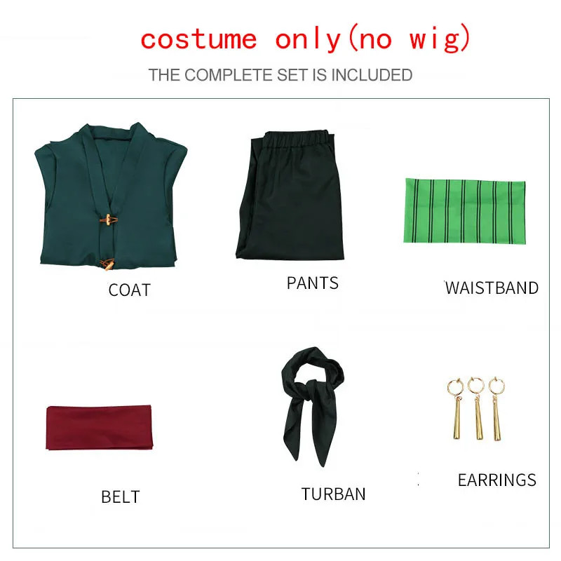 Roronoas Cosplay Costume Anime Kimono Robe Zoro Cloak Uniform Halloween Outfits