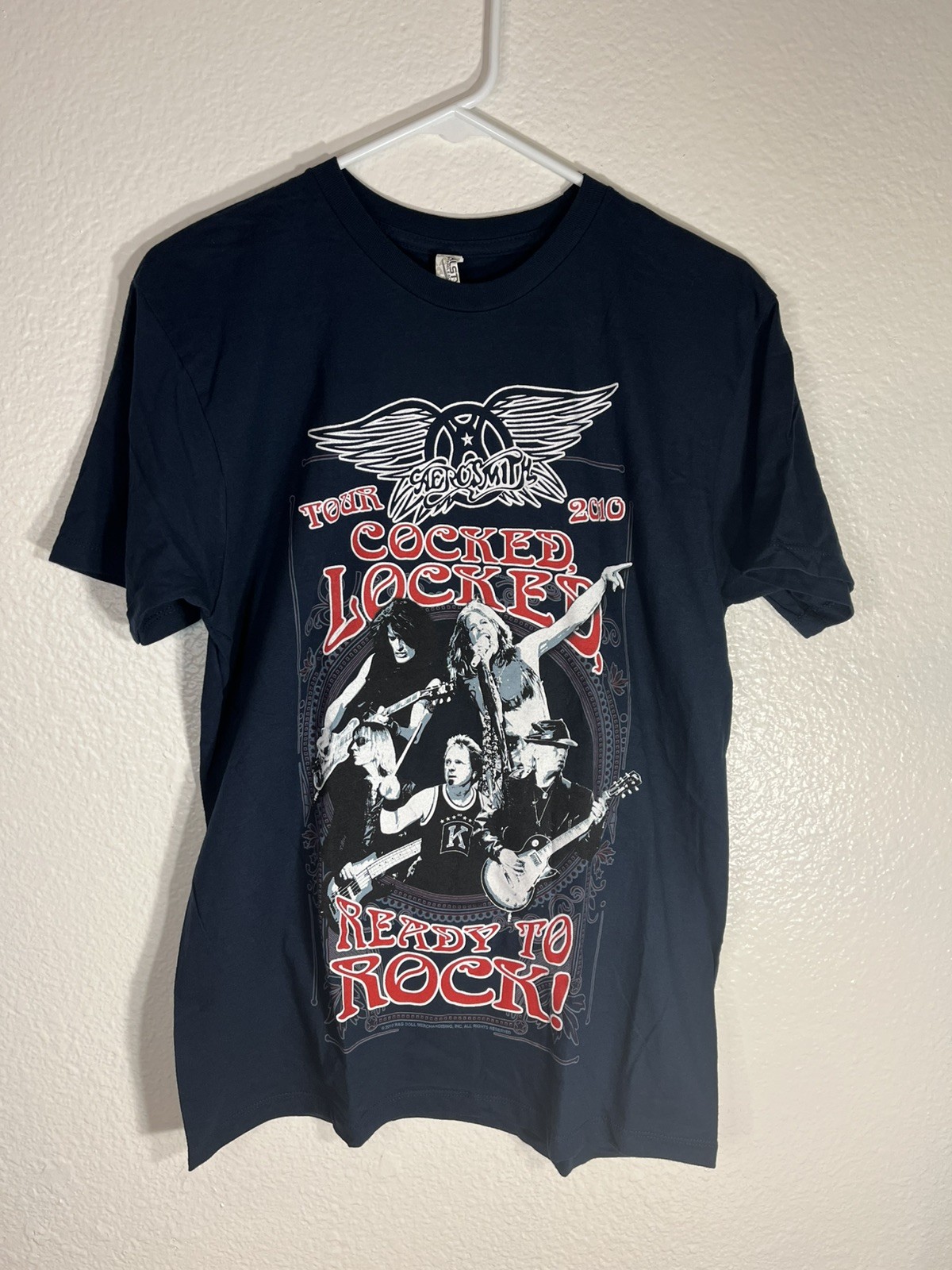 Aerosmith T-Shirt Cocked Locked and Ready To Rock Tour 2010 Adult Size Medium