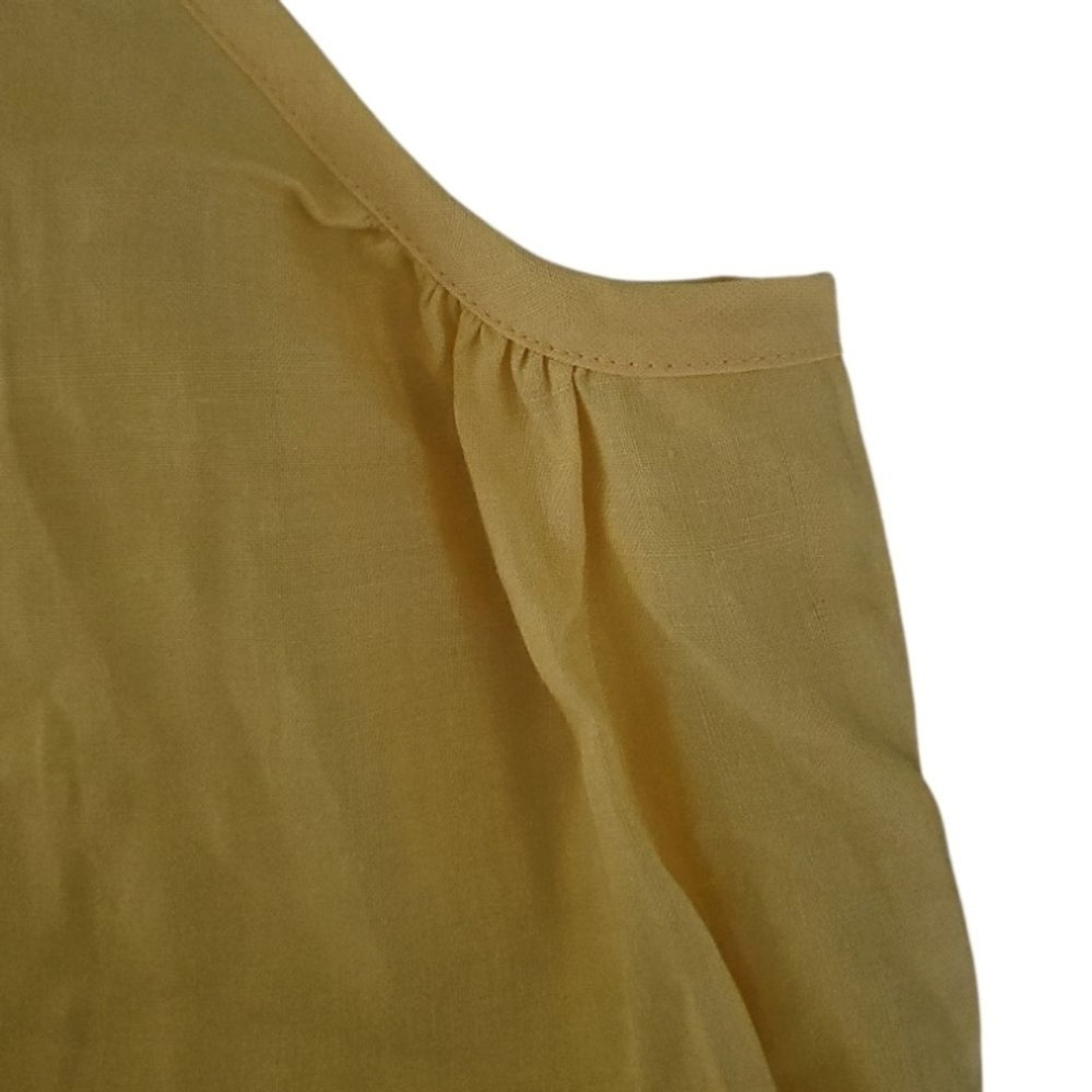 Mijoli 100% Ramie Yellow Cami Tank Sz M Minimalist Summer Quiet Natural Fiber