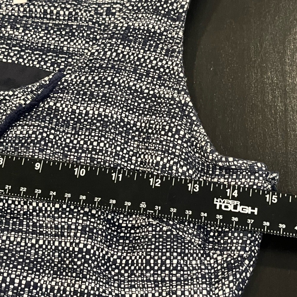 Derek Lam Blue Gray Tweed Size 2 Button Accent Sleeveless Womens Designer Dress