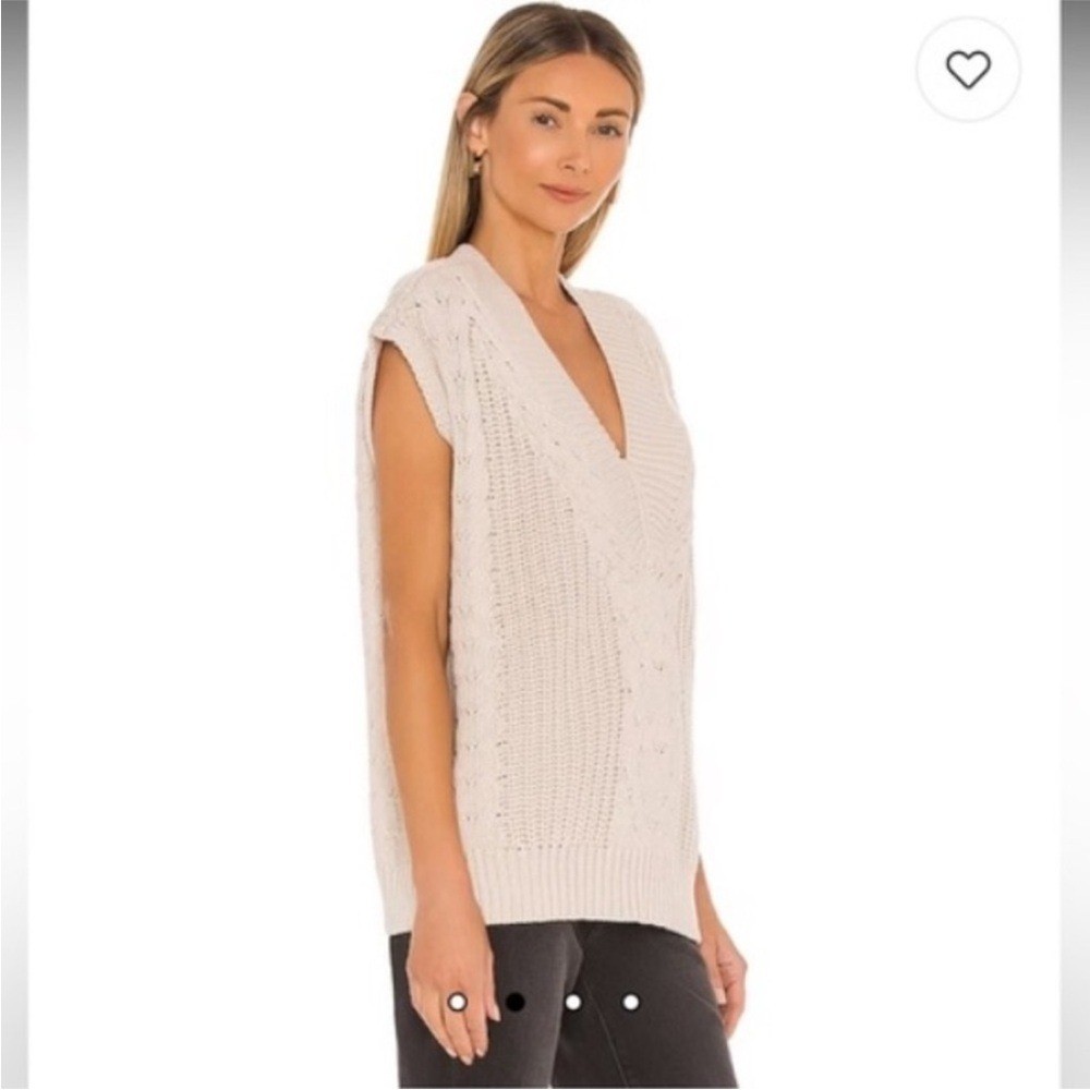 Pistola Revolve Kiran oversized sweater vest in ecru color. Size XS