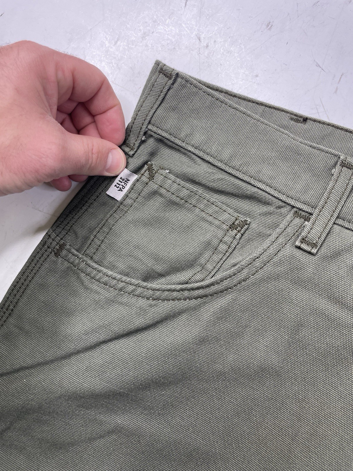 Carhartt Flame Resistant Work Pants Men’s Size 36×32 FRB159 MOS Green Loose Fit