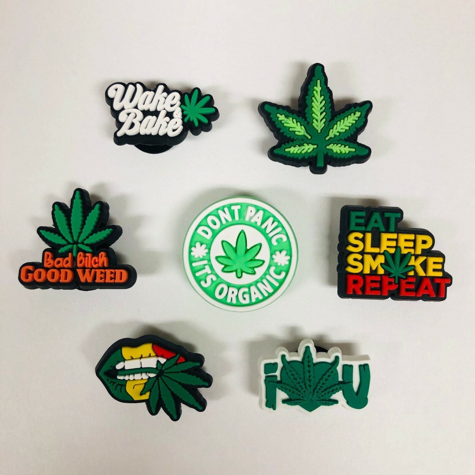 7pcs Weed Shoe Charms For Crocs Bracelet Shoes Wristband Gift High Stoned Drug