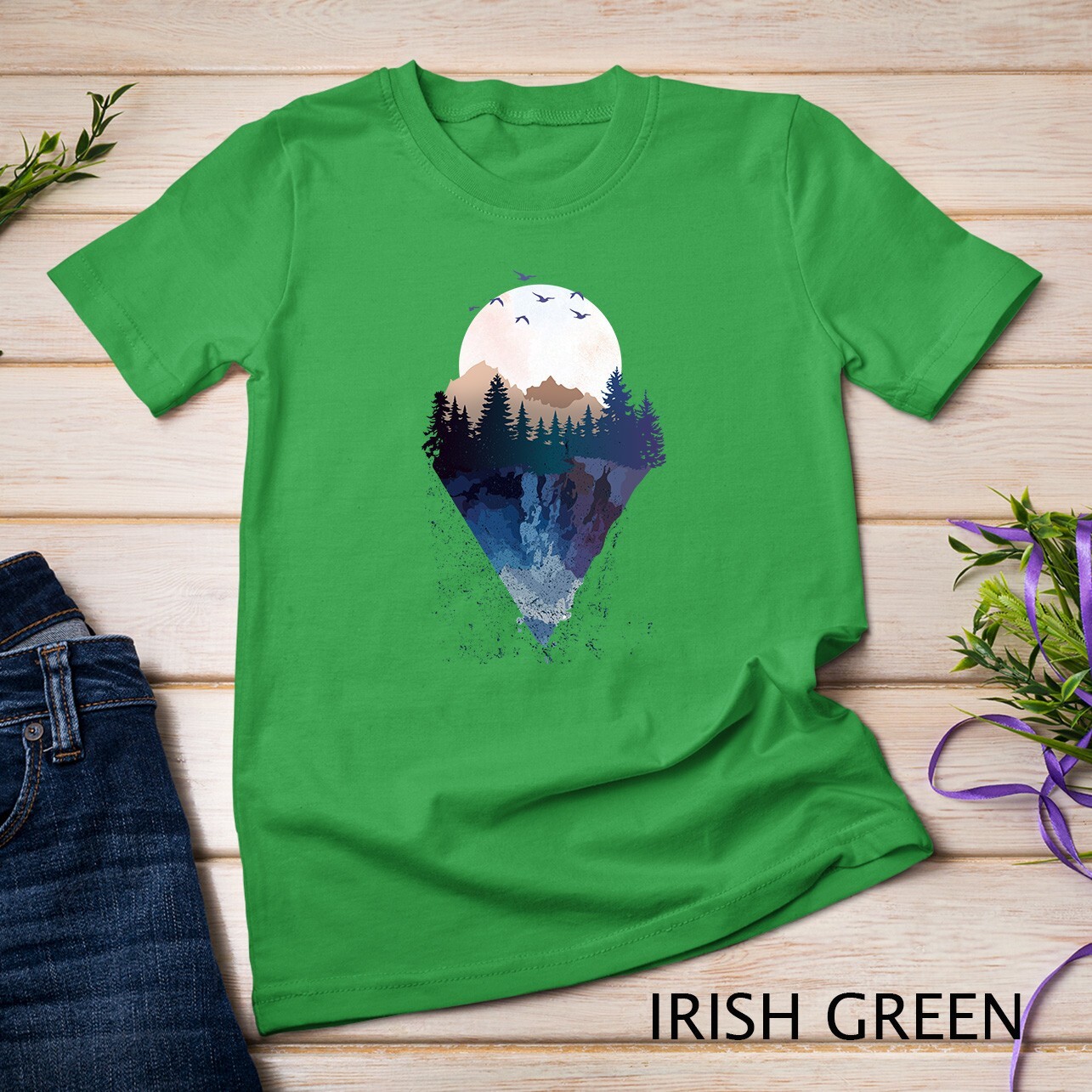 Funny Geometric Mountain Abstract Geometry Outdoor Gifts T-Shirt Unisex T-shirt