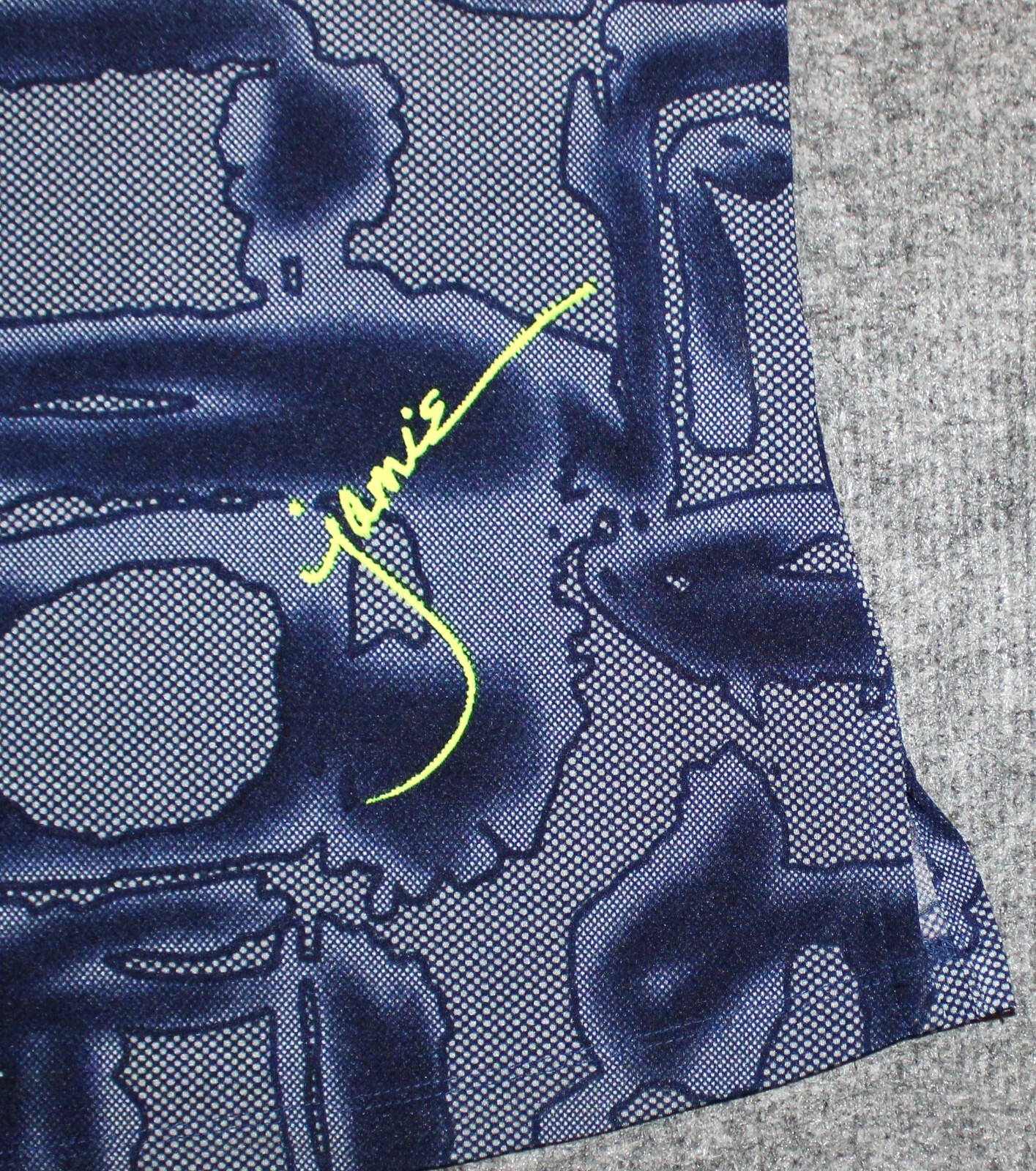 JAMIE SADOCK KIKI SIGNATURE 1/4 ZIP TOP 92121 Shadow Print Golf Blue sz S Shirt