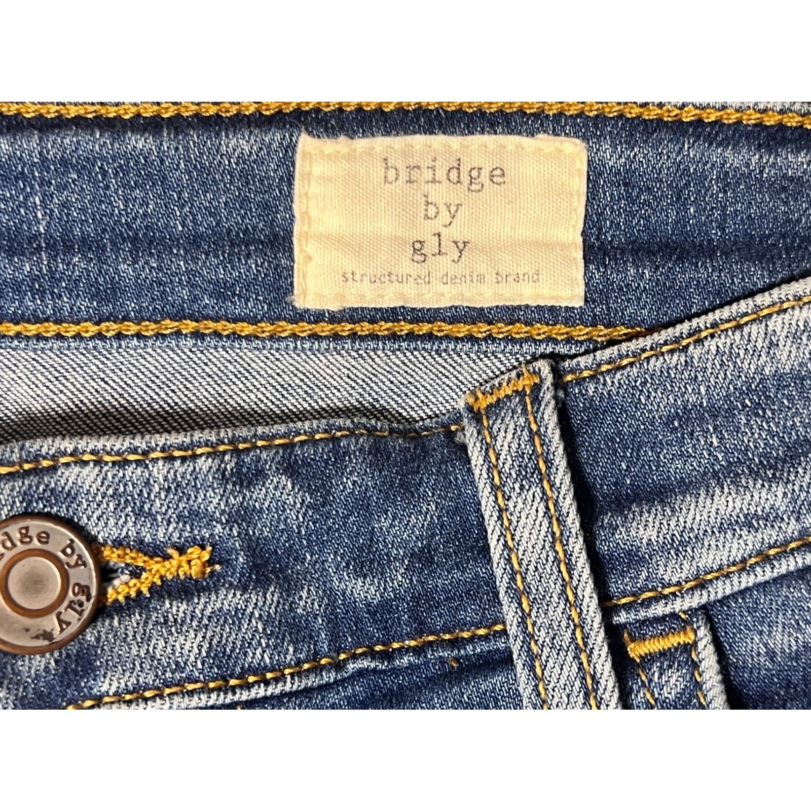 Bridge by GLY Ultra High Rise Ankle Skinny Jeans Distressed Blue Size 31 Fringe
