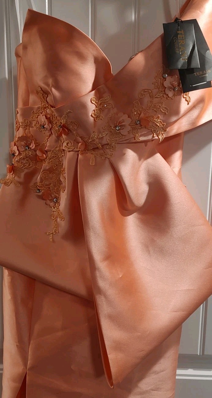 Terani Couture 241E2468 Evening Dress Coral ~LOW PRICE~ NEW Authentic