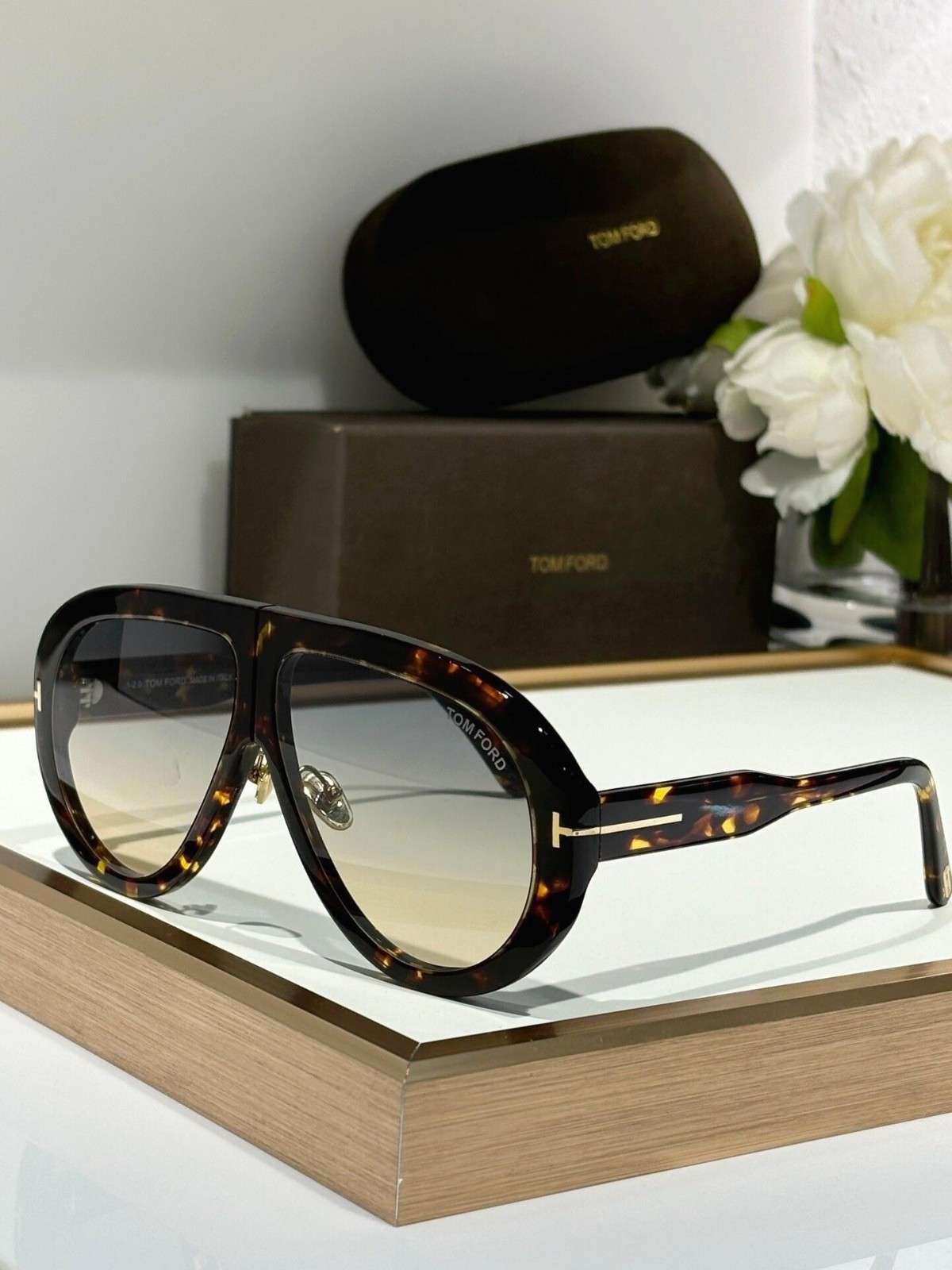 Tom Ford TROY FT0836 Tortoiseshell Frame Men’s Sunglasses 61 10-140