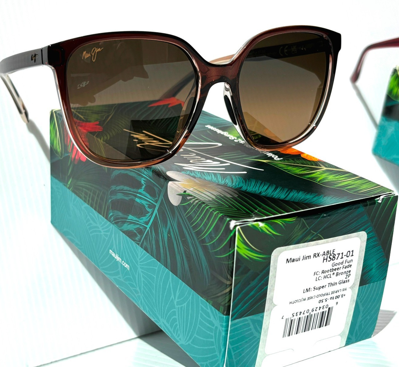 NEW Maui Jim GOOD FUN Rootbeer Fade POLARIZED HCL Bronze GLASS Sunglass HS871-01