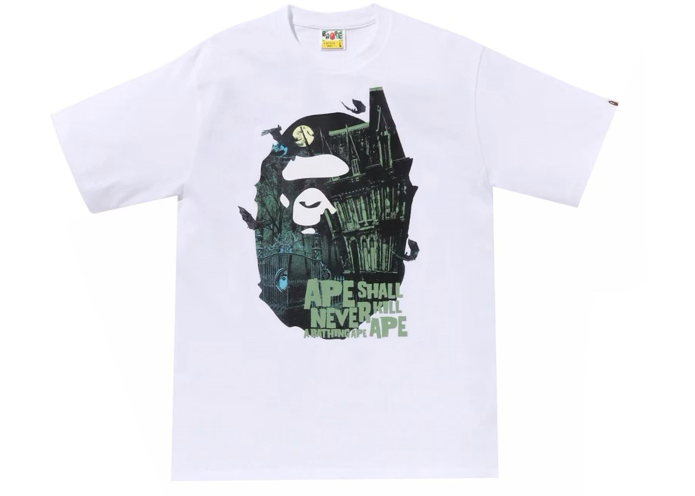 A Bathing Ape Halloween Bape Mansion Ape Head Tee White Size XL