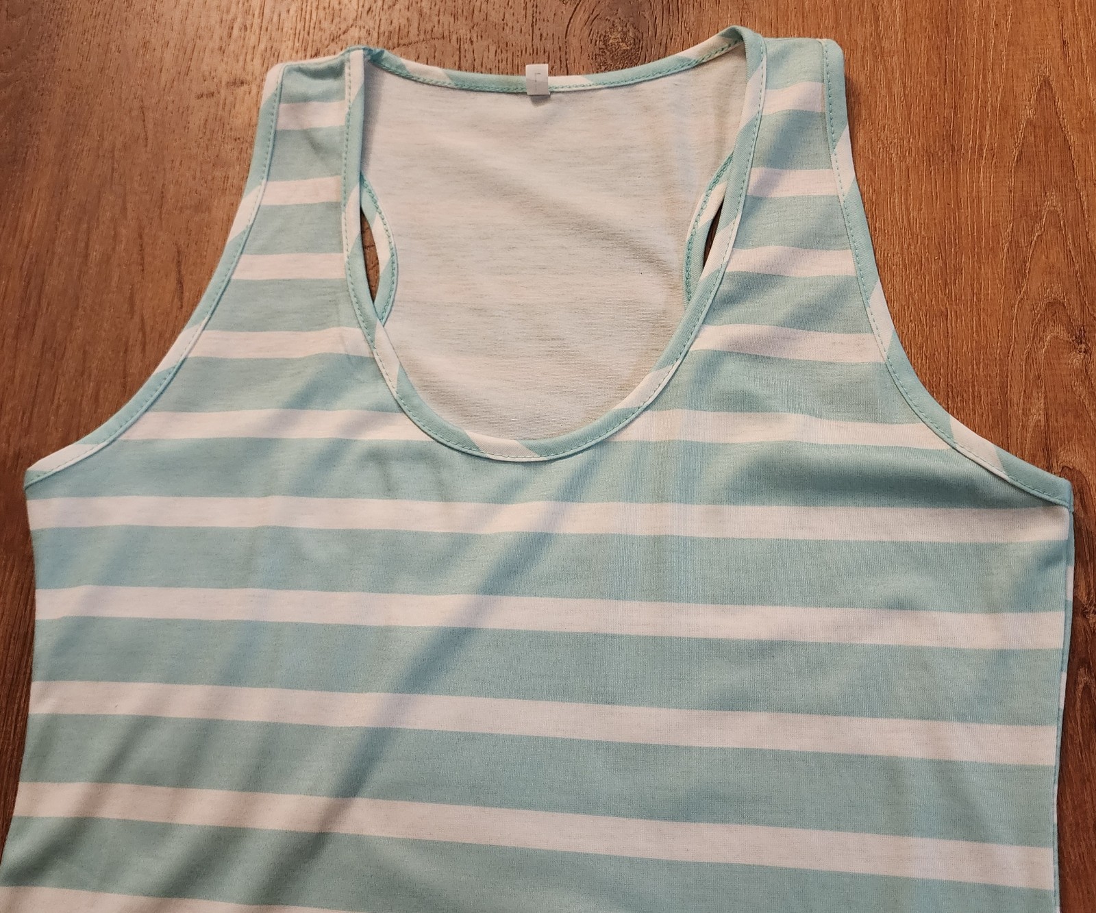 AG Adriano Goldschmied Striped Turquoise and White Dress Size Large 429E