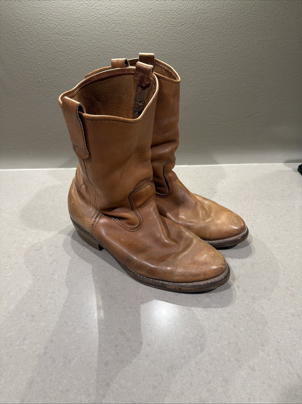 Red Wing 1155 Pecos Leather Work Boots Heritage Nailseat Soft Toe USA Size 9D