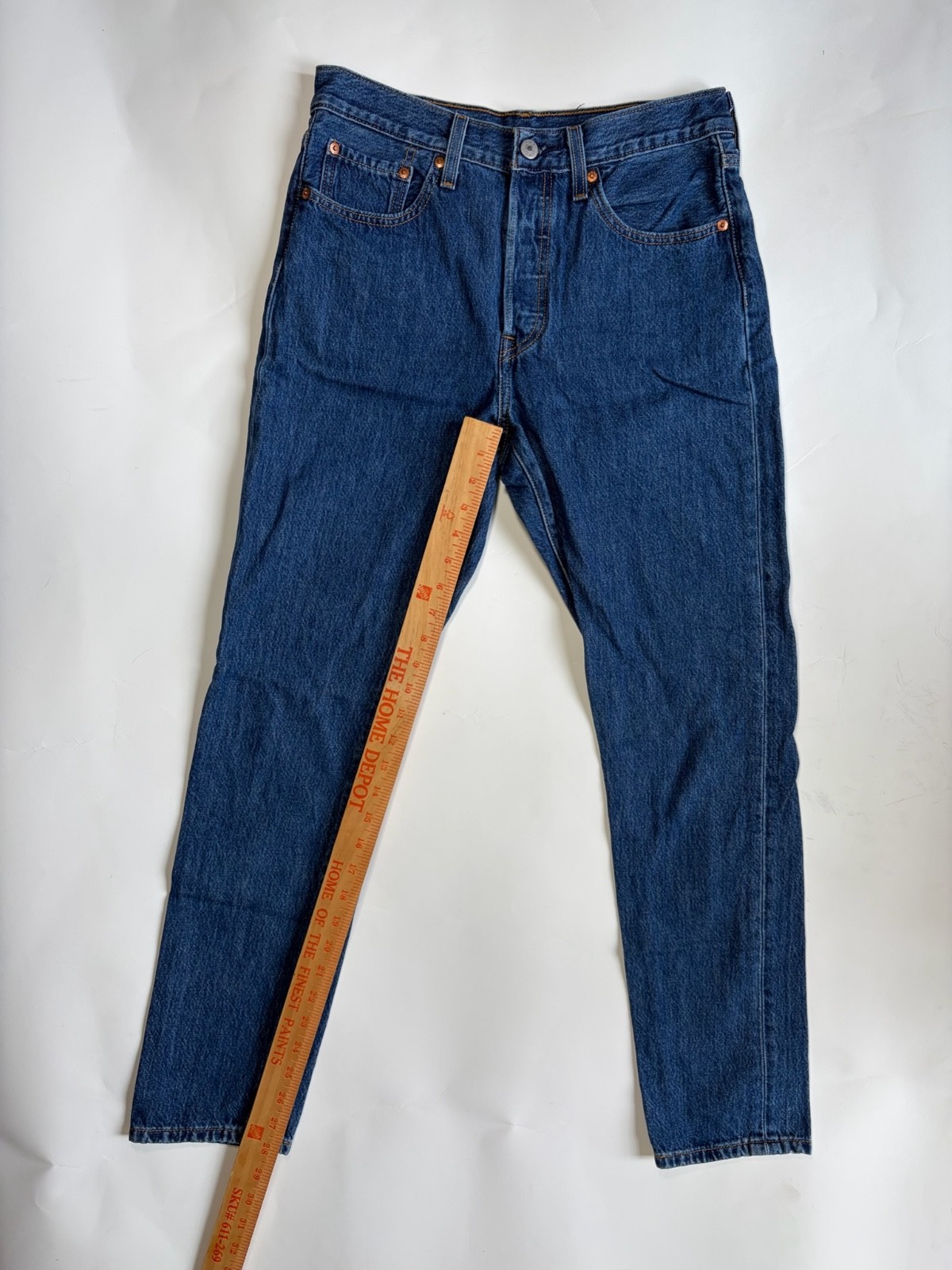 Levi’s Premium 501 S High Rise Button Fly Skinny Jeans Sz 28×30 Dark Wash