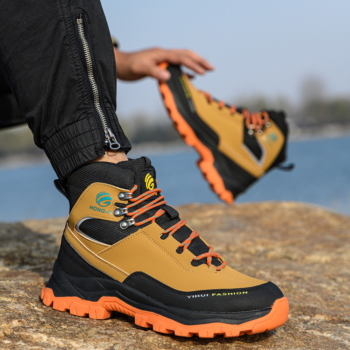 Mens Waterproof Work Boots Steel Toe shoes Safety Shoes Indestructible Non Slip