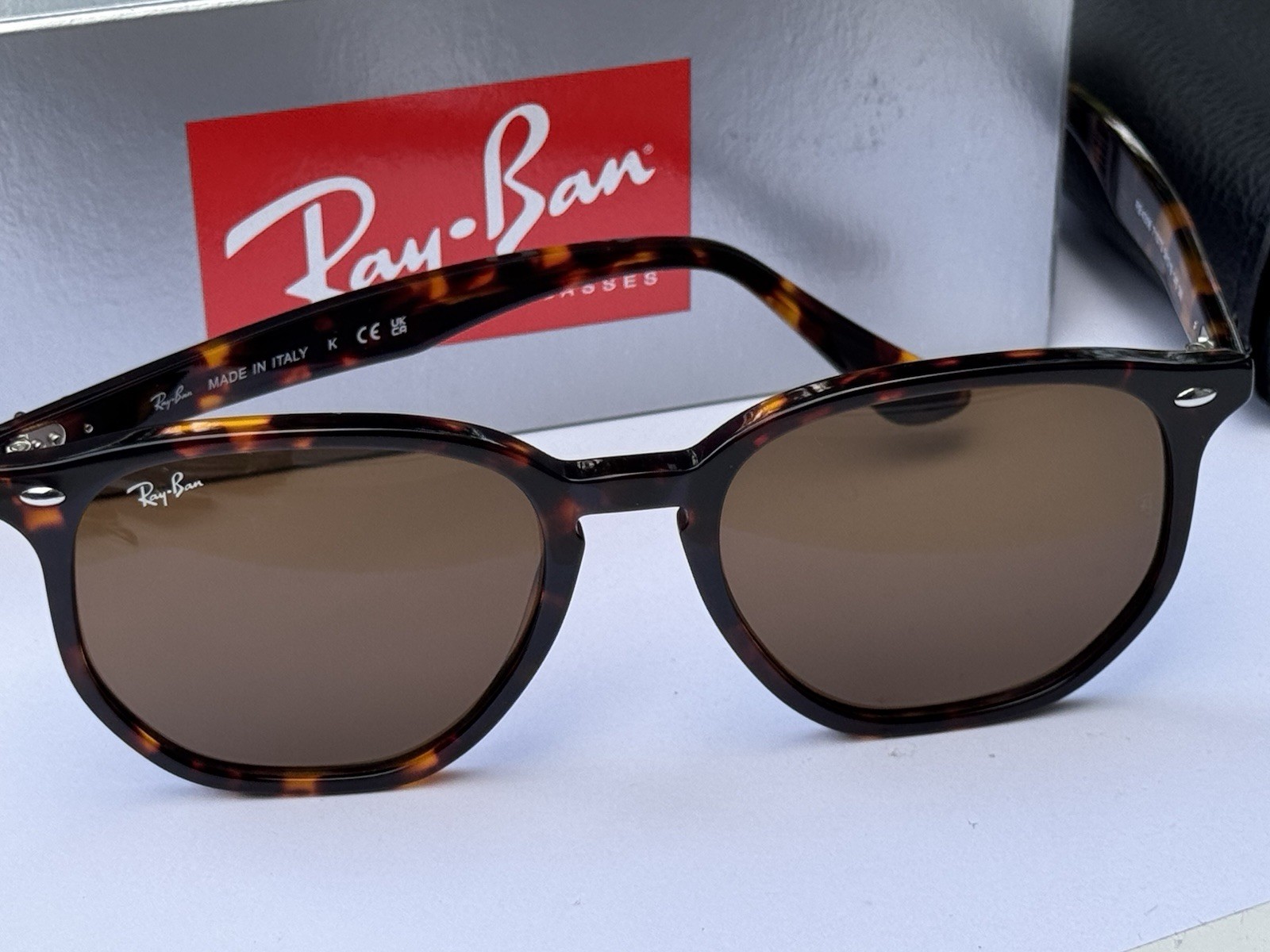 NEW Ray-Ban RB4306 710/73 Polished Light Havana/B-15 Brown Sunglasses 54mm