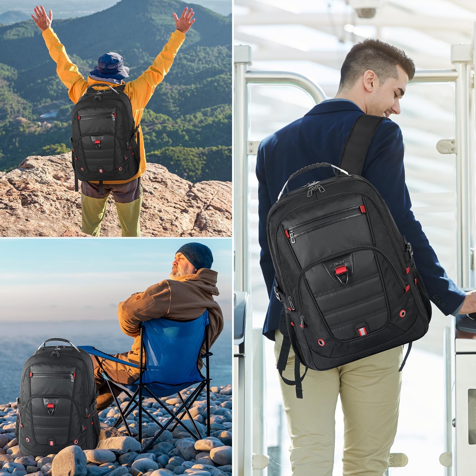Z-MGKISS 52L Extra Large Travel Backpack for Men&Women, Fit 17.3″ Laptops