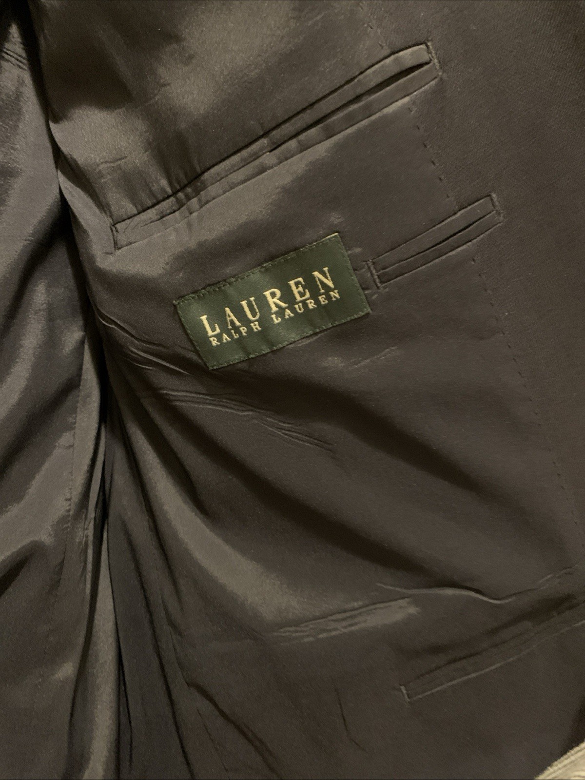 Lauren Ralph Lauren Wool Blazer Jacket Navy Blue Gold Toned Buttons Men’s 46R