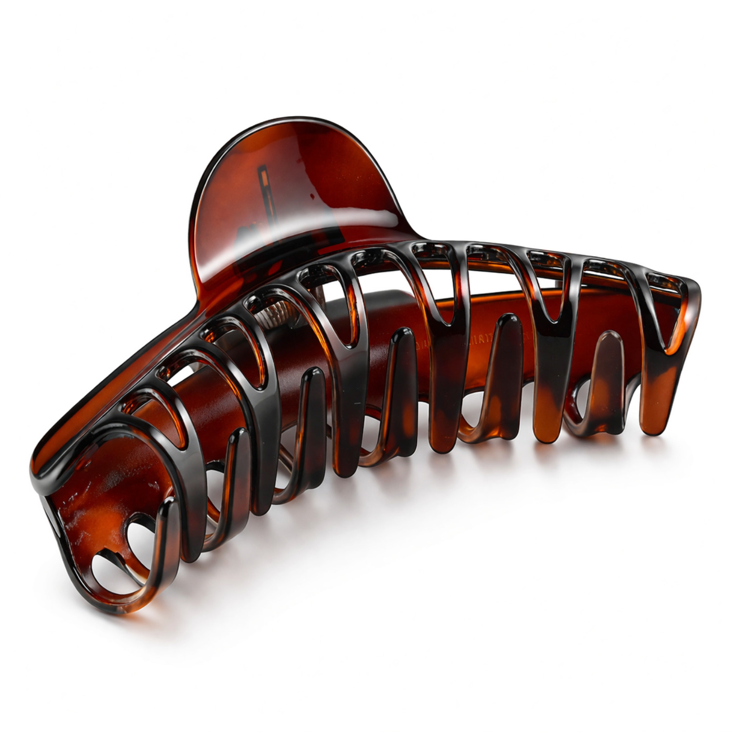 Parcelona French Curvy Large 5 Inches Long Celluloid Tortoise Shell Hair Claw