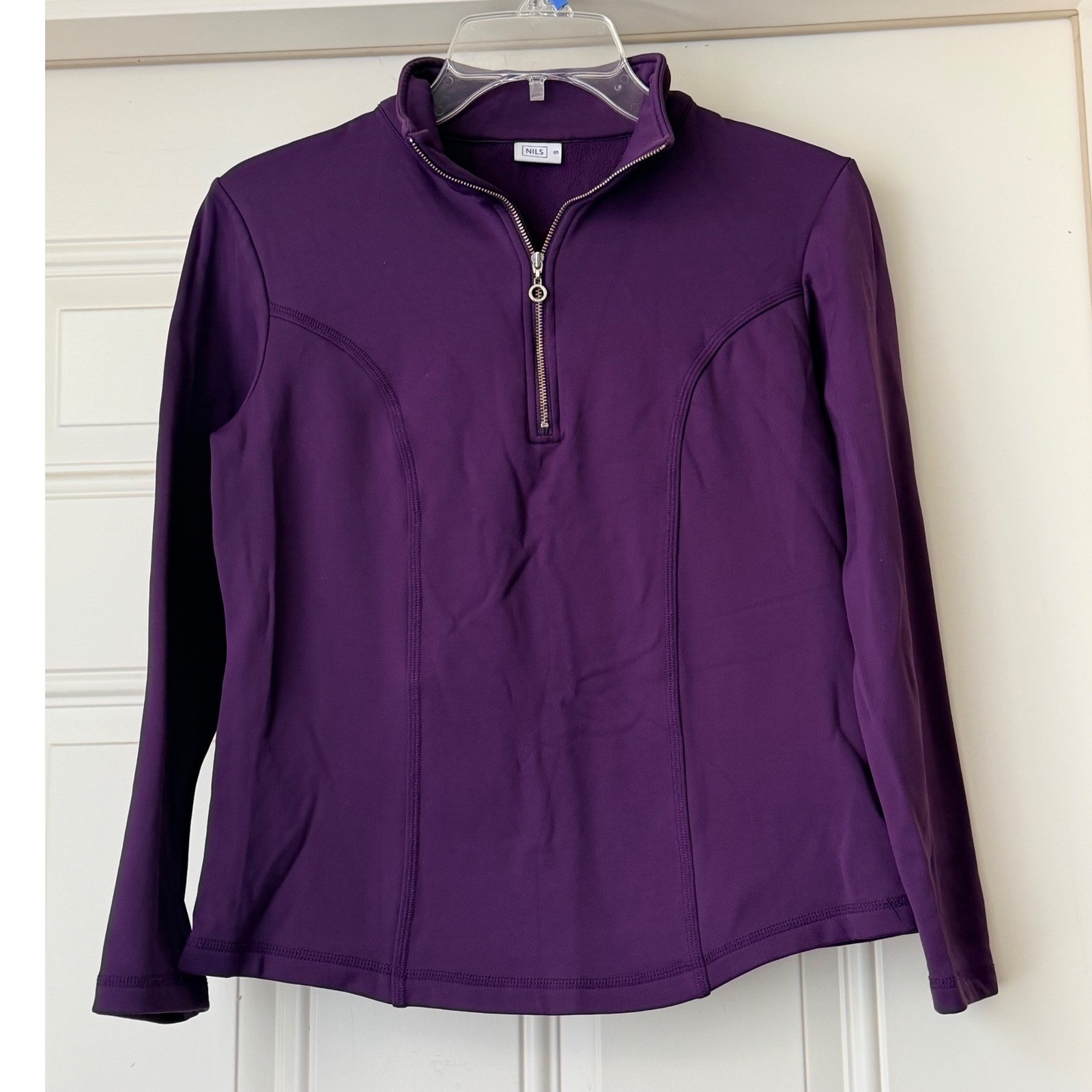 NILS Women’s 1/4 Zip Pullover Mock Neck Ski Base Layer Top Purple Sz Small