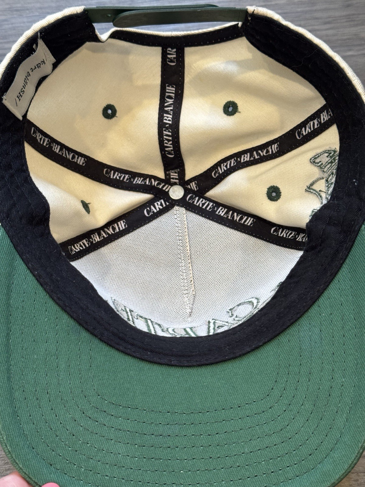 Carte Blanche Hat Snapback Beige Green PFD Streetwear Skate Skateboard Casual