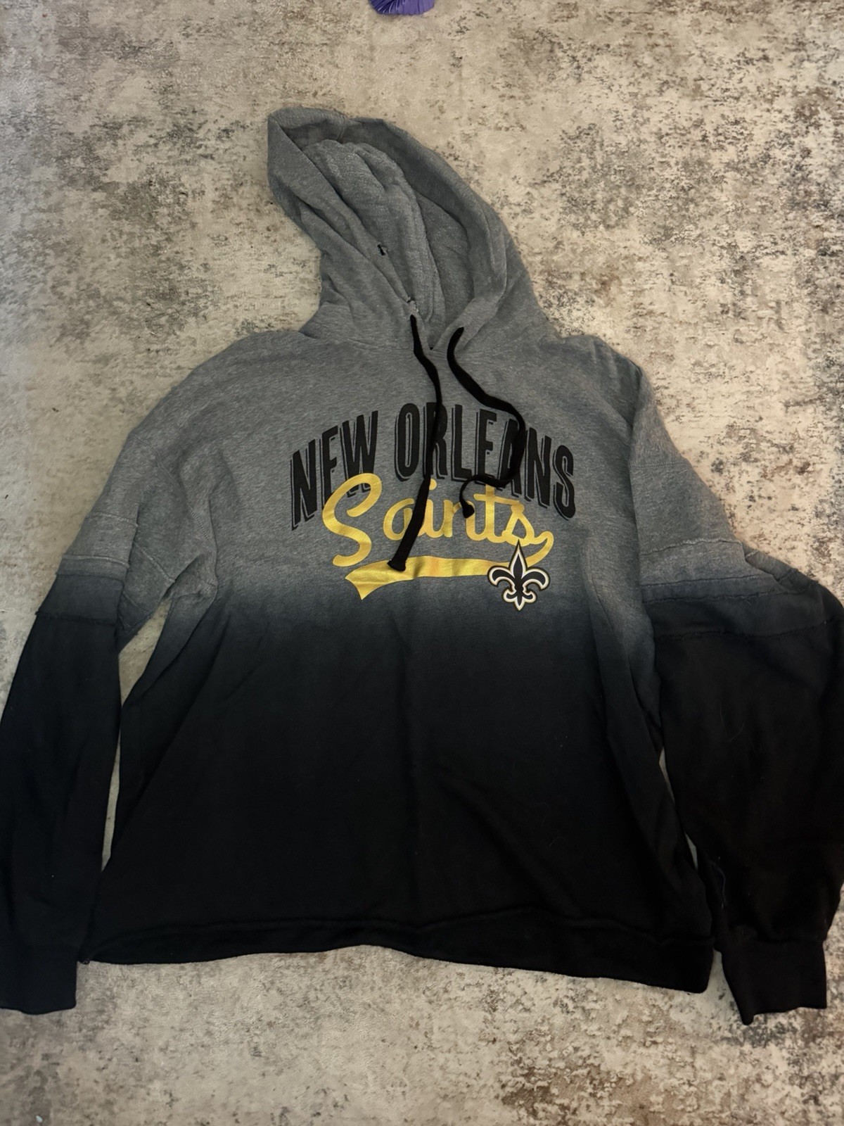 New Orleans Saints NFL Football Pullover Hoodie Gray/Black/Gold Logo