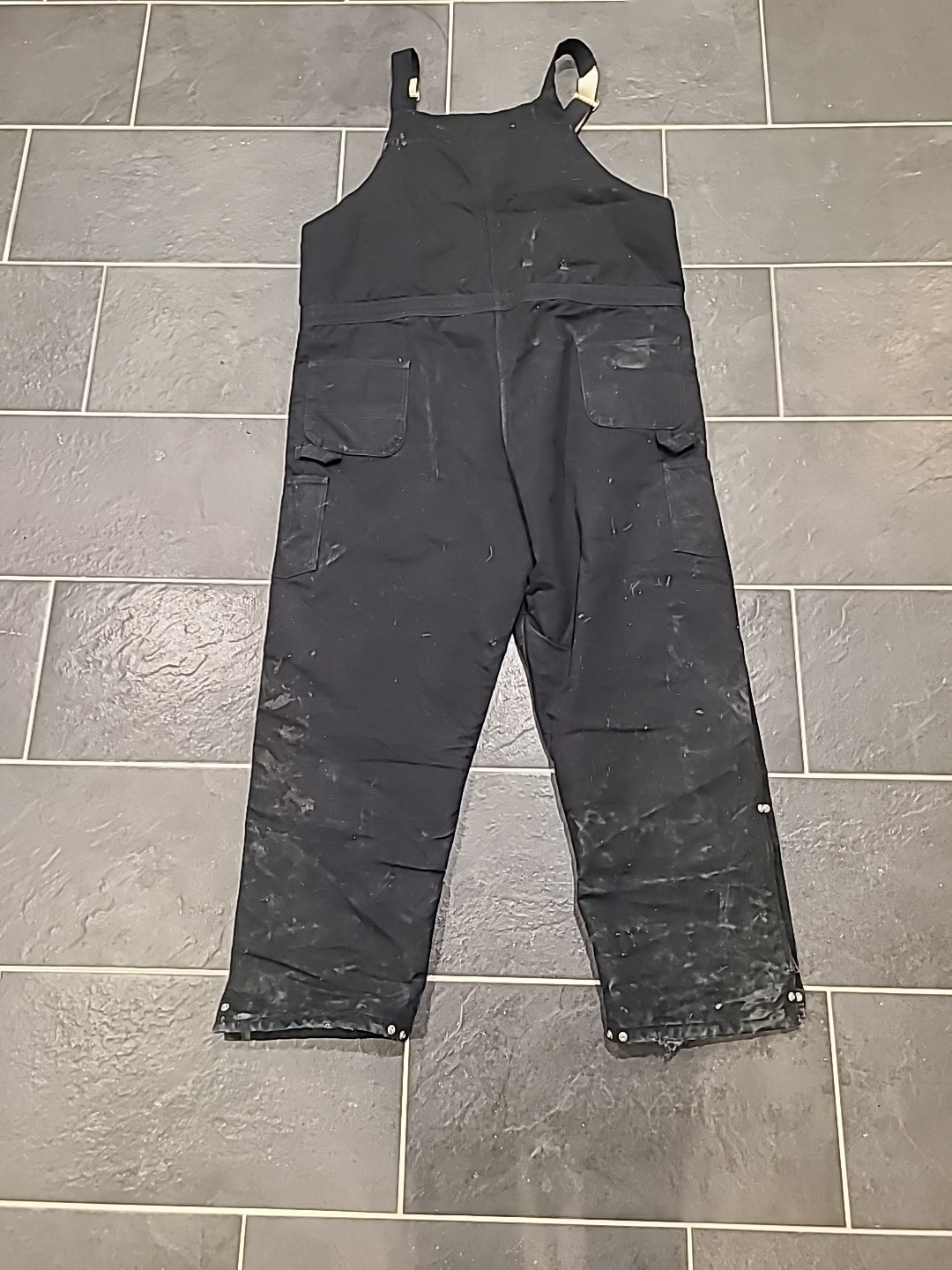 Carhartt Duck Quilt-Lined Zip-to-Thigh Bib Overalls 48×32 RN#14806