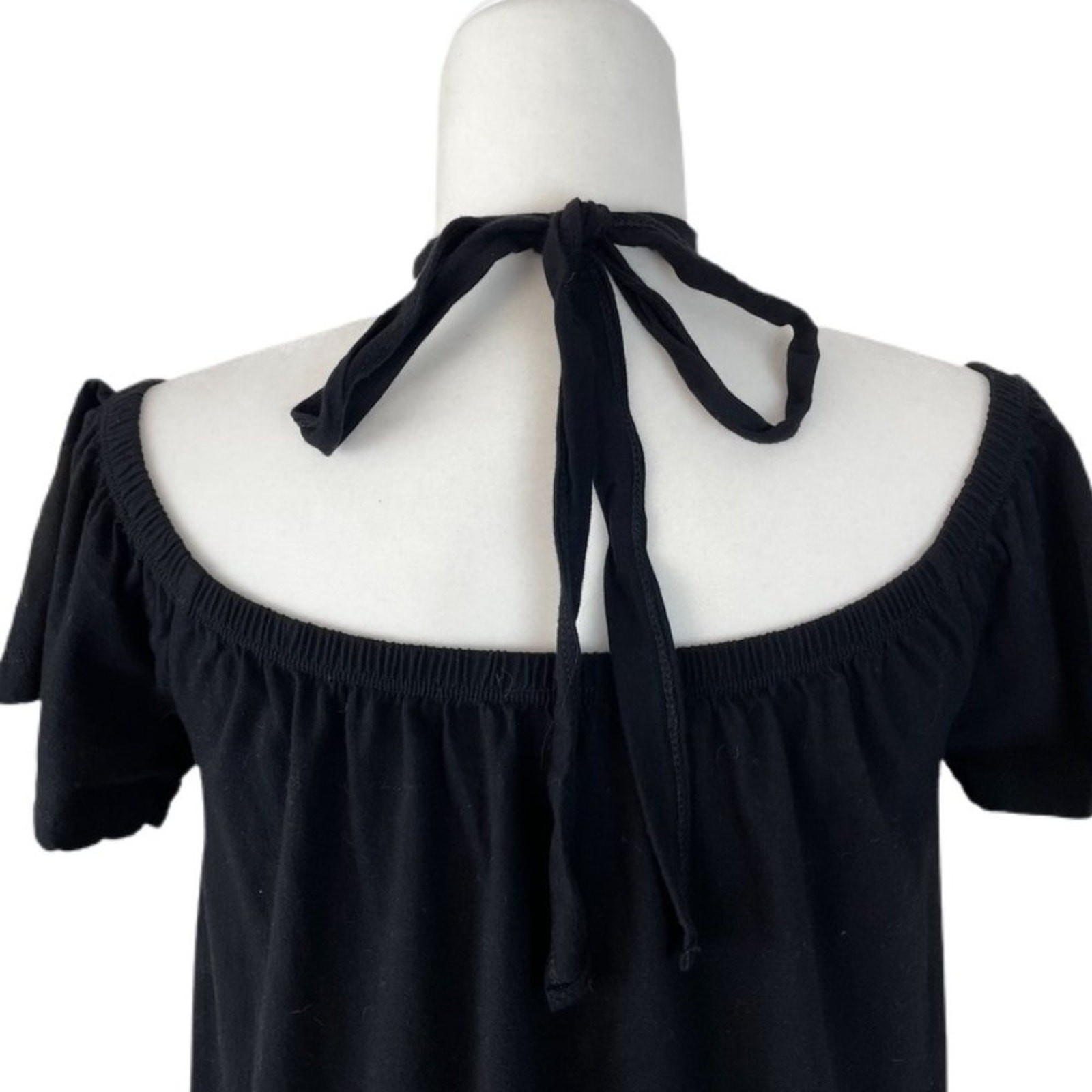 ASOS Basic Off Shoulder Little Black Halter Dress Sz 4