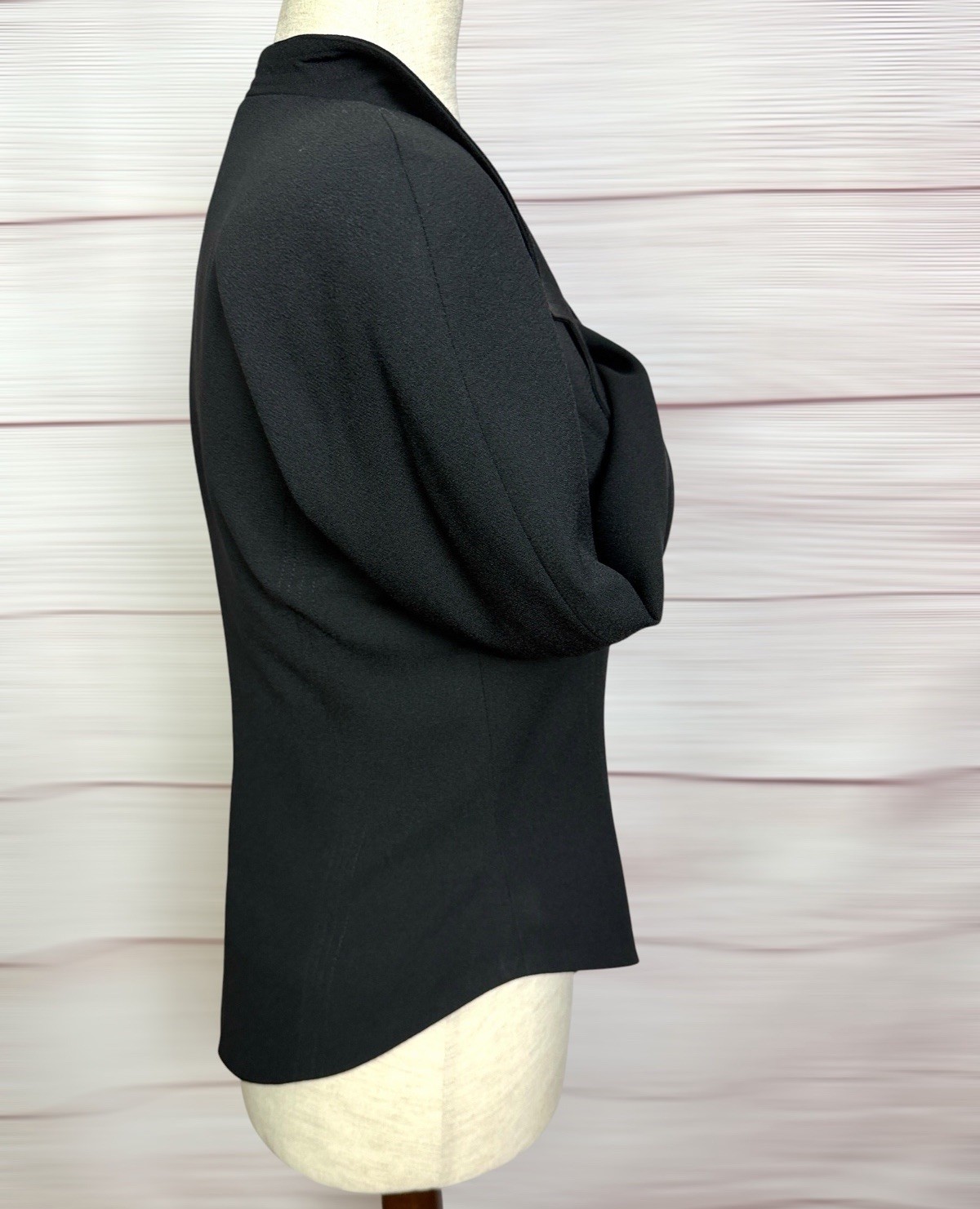 Vintage Alberto Makali Black Sculptural Blazer Asymmetric Collar Fitted USA US 2