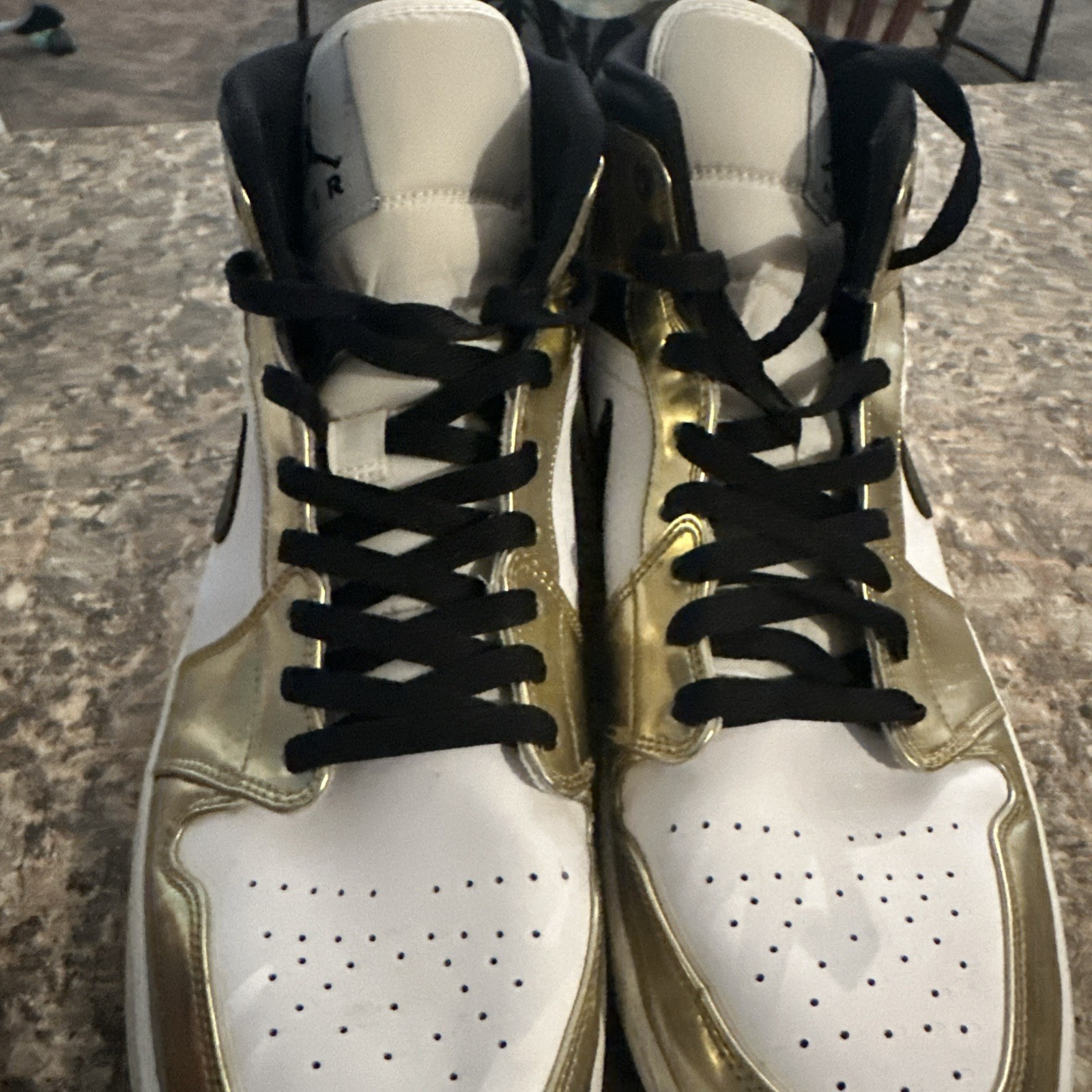 Nike Jordan 1 Mid Metallic Gold (worn)