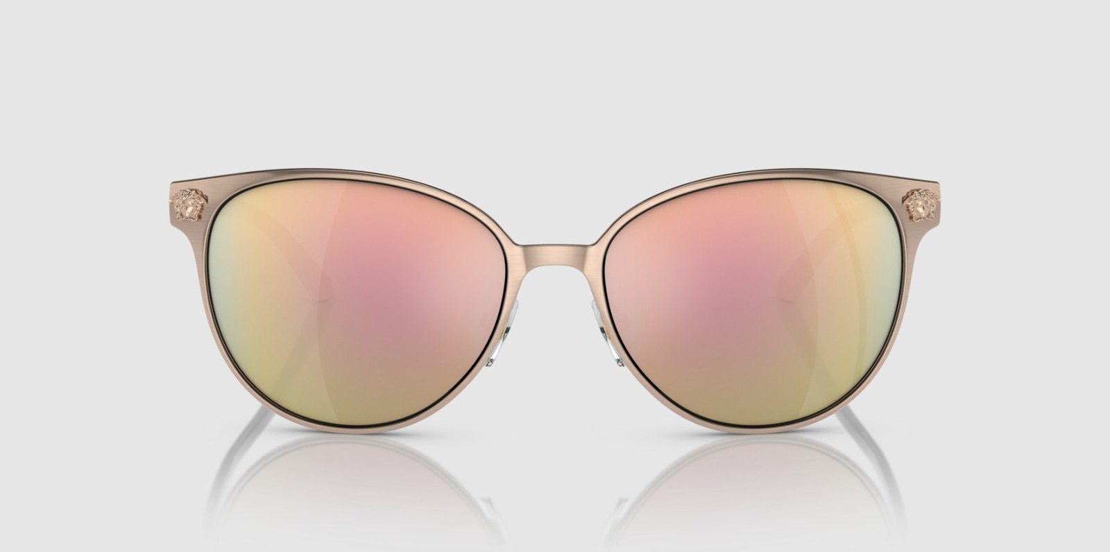 VERSACE VE2168 14095R Pink Gold Dark Grey Mirror Pink 57 mm Women’s Sunglasses