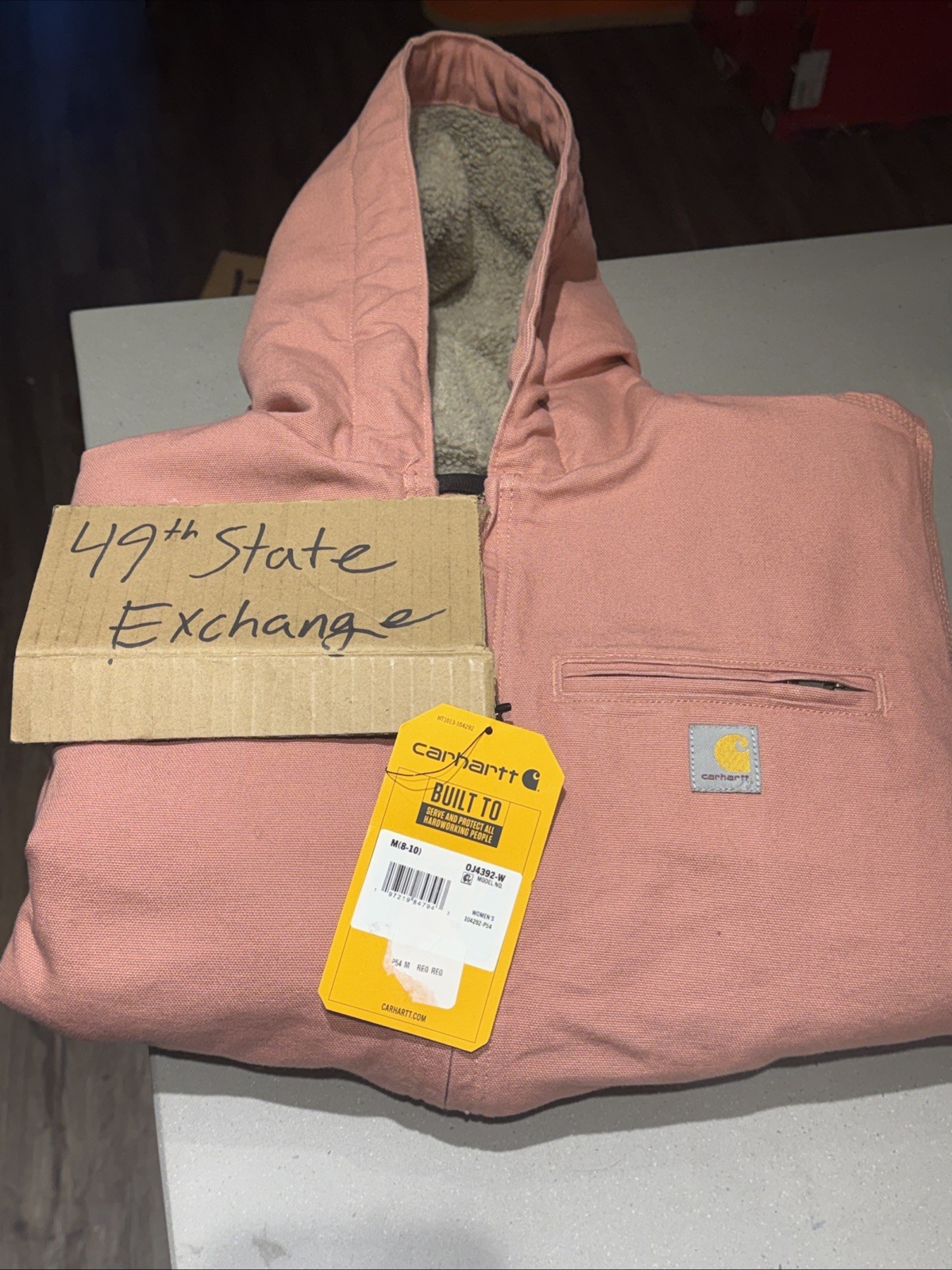 Carhartt Valentine Rose Tint Jacket Sherpa Lined Women SM WJ141 Pink SHIPS FAST