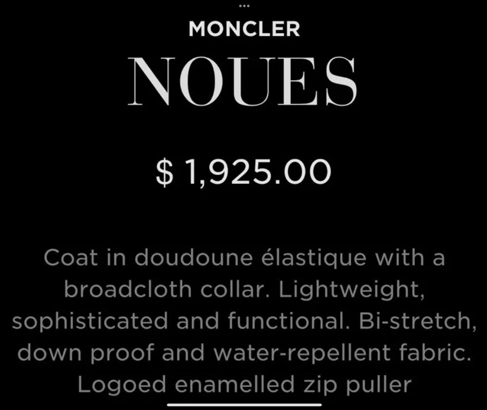 Moncler RRP 1925 $ Noues Padded Jacket / Coat, Black color, M.in.Hungarie